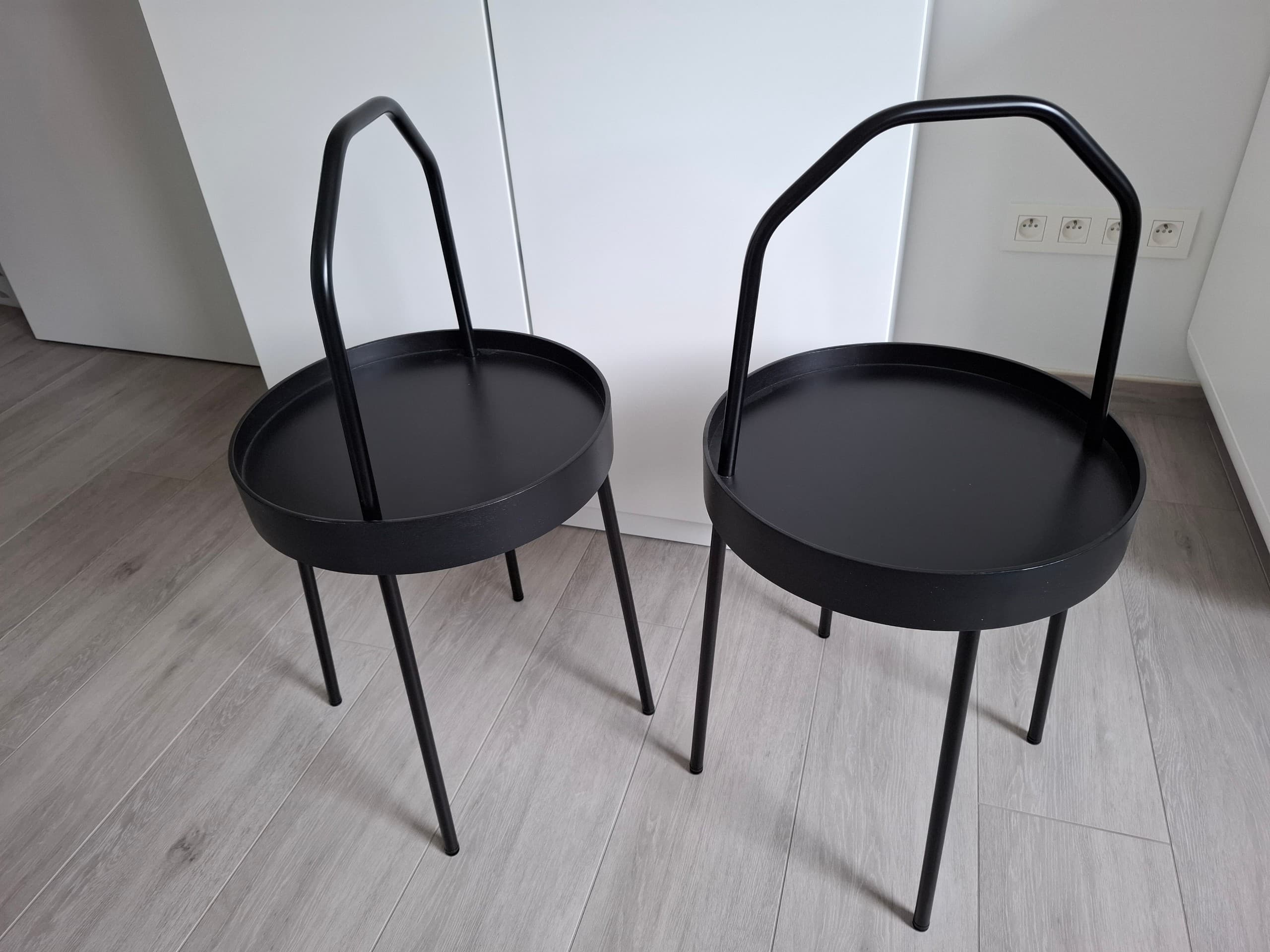 BURVIK 2 STUKS Tafeltje, zwart, 38 cm