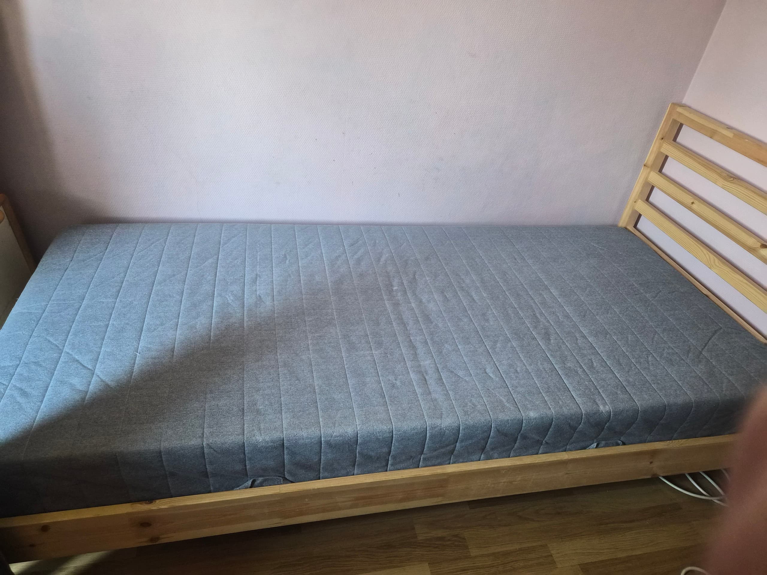 LYNGÖR sprung mattress base, dark grey, 90x200 cm