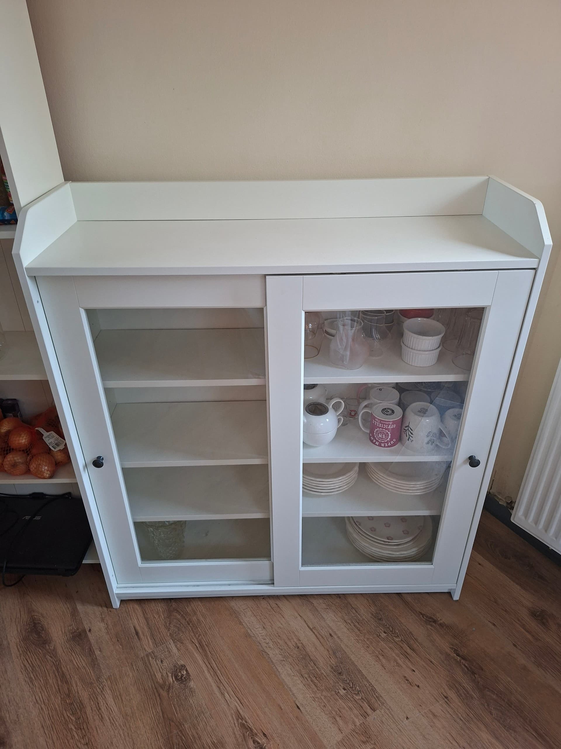 HAUGA VITRINE vitrinekast, wit, 105x116 cm