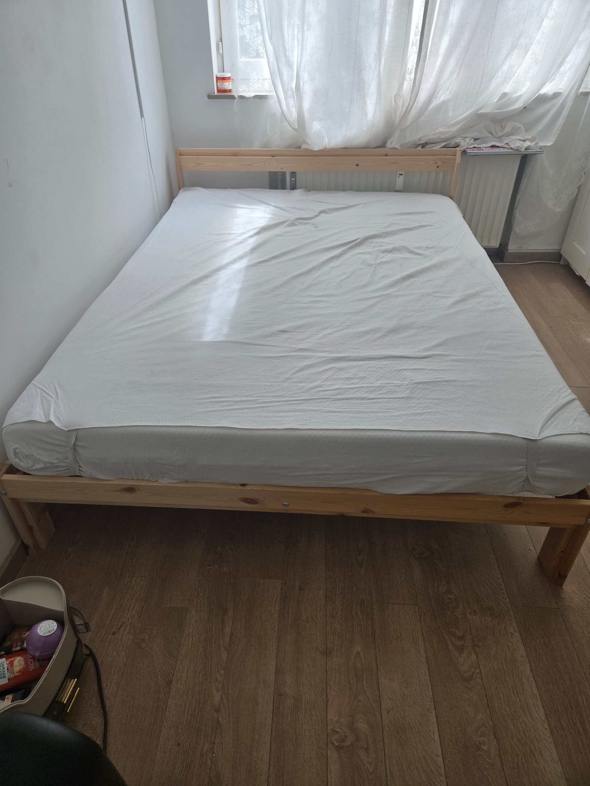 NEIDEN+ ABYGDAL bedframe, grenen/Luröy, 140x200 cm