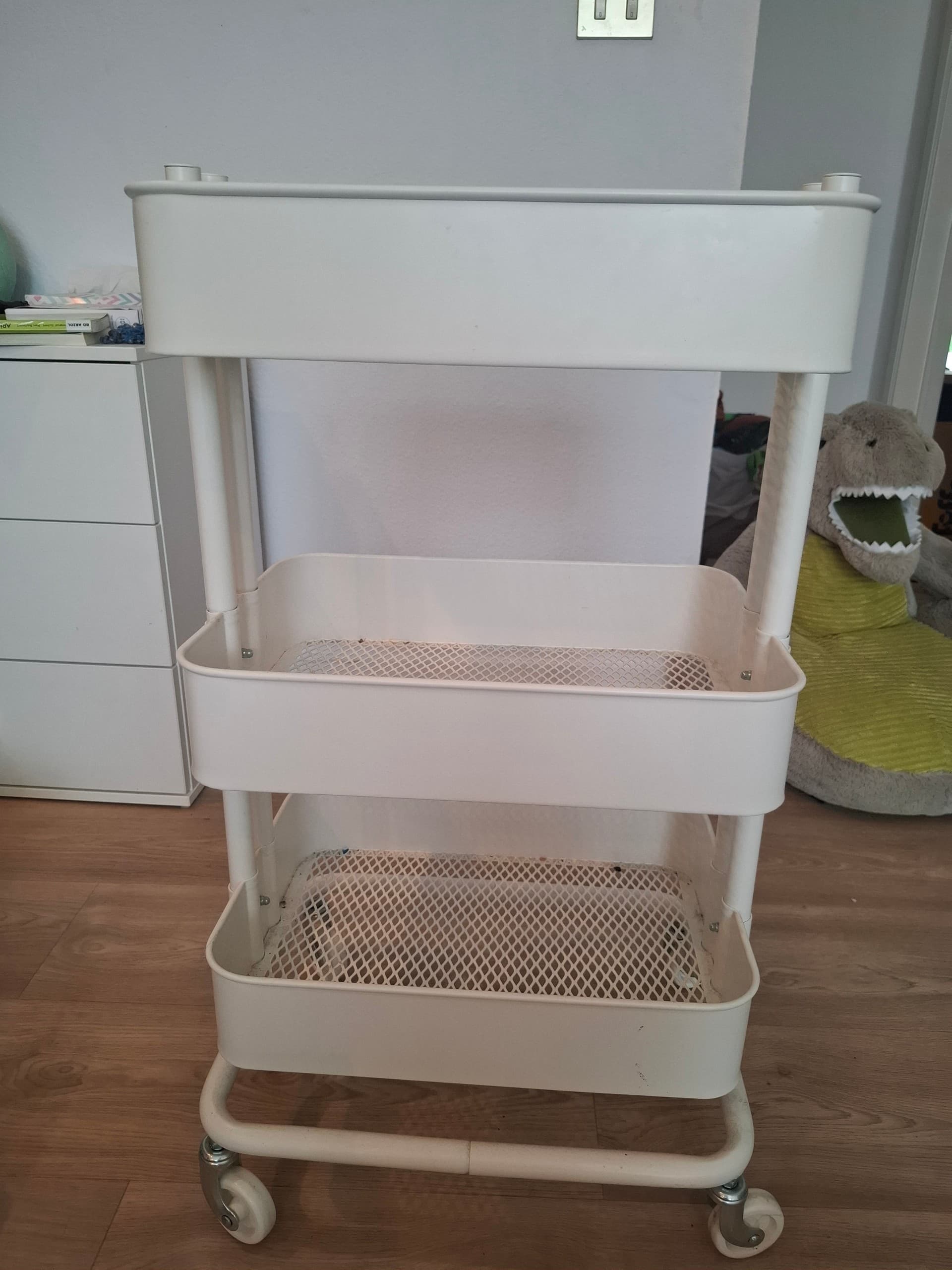 RÅSKOG roltafel, wit, 35x45x77 cm