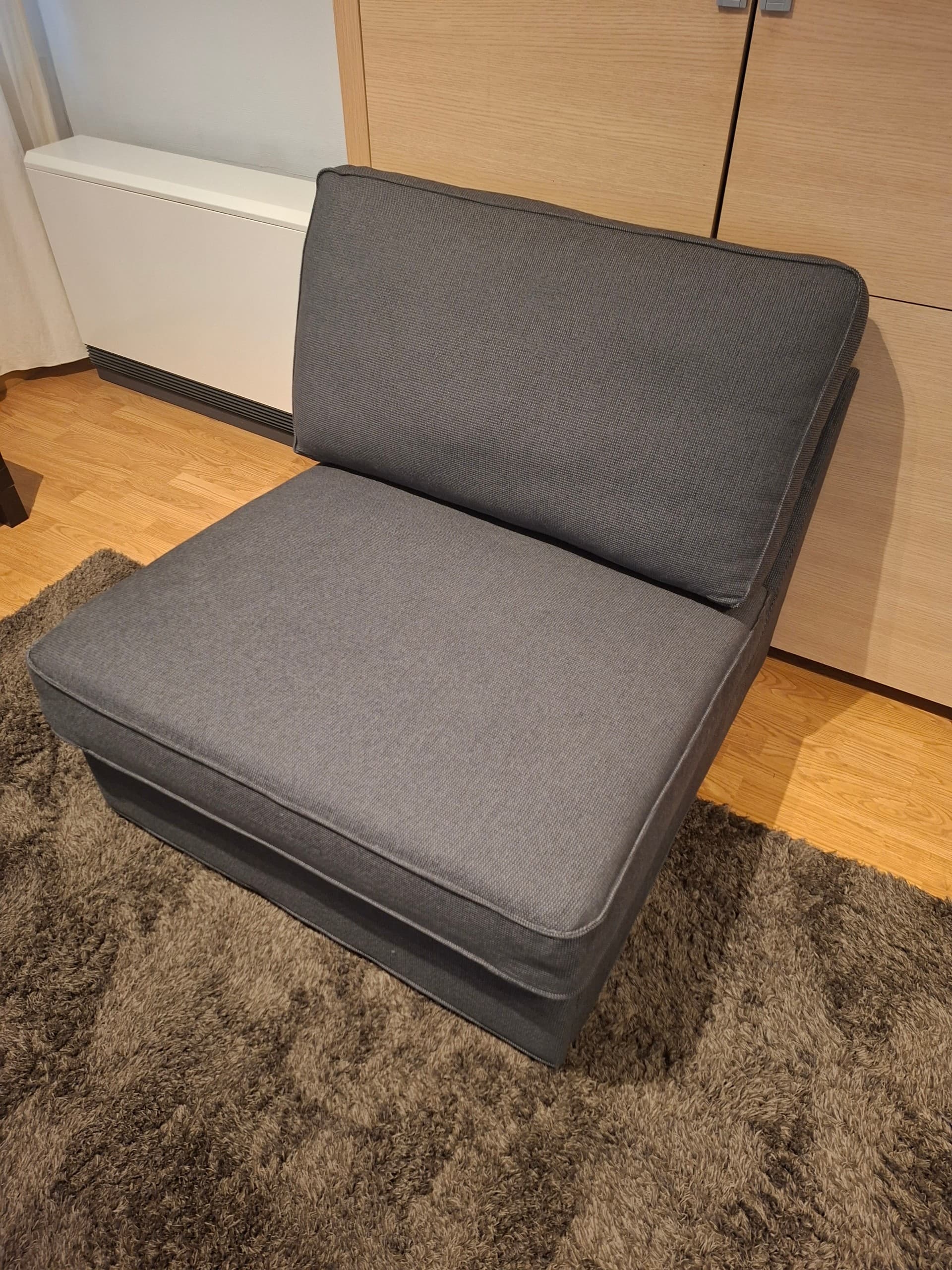 KIVIK 1-zitsslaapbank, Tibbleby beige/grijs