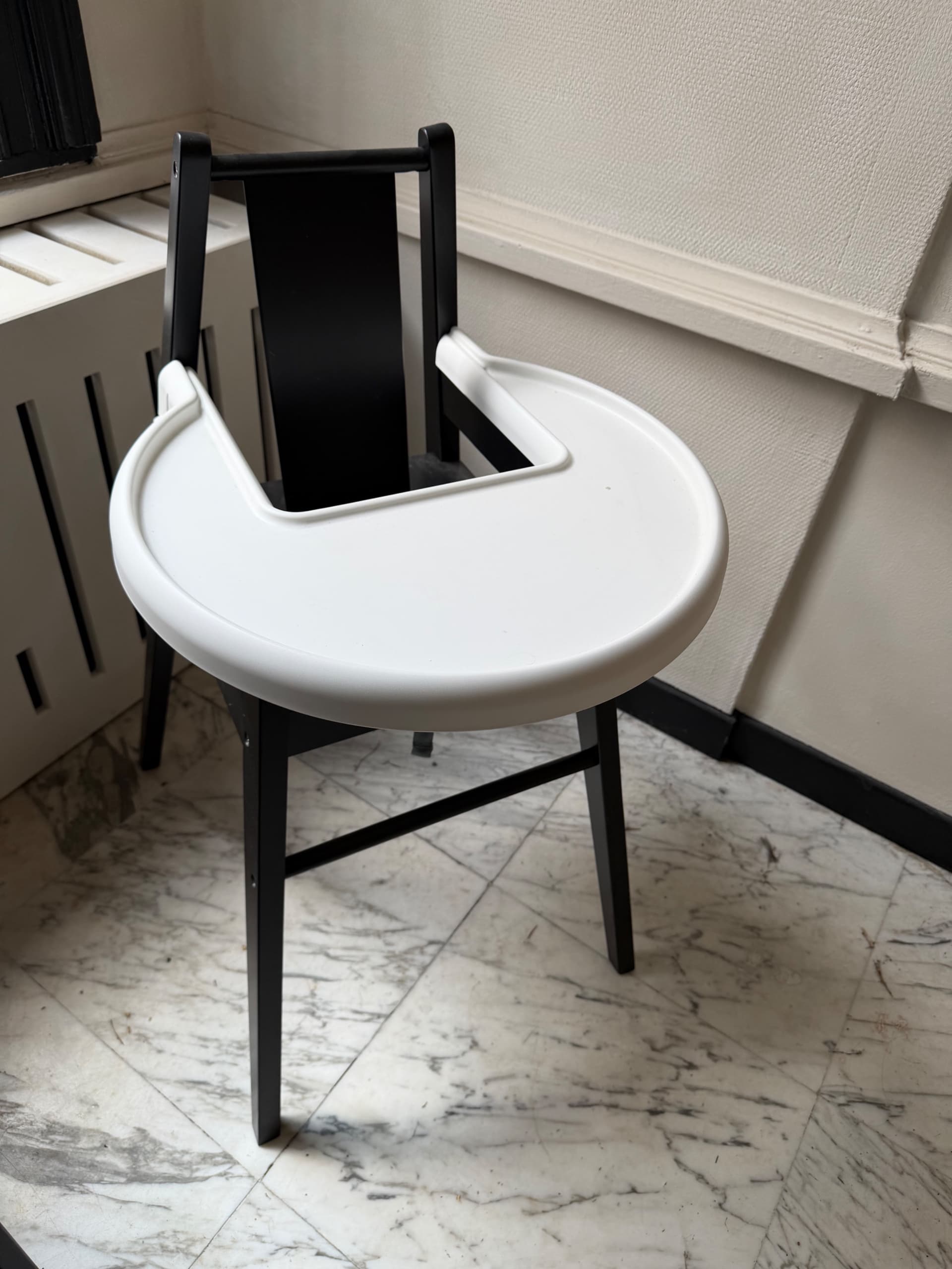 BLÅMES structure chaise haute+tablette, noir