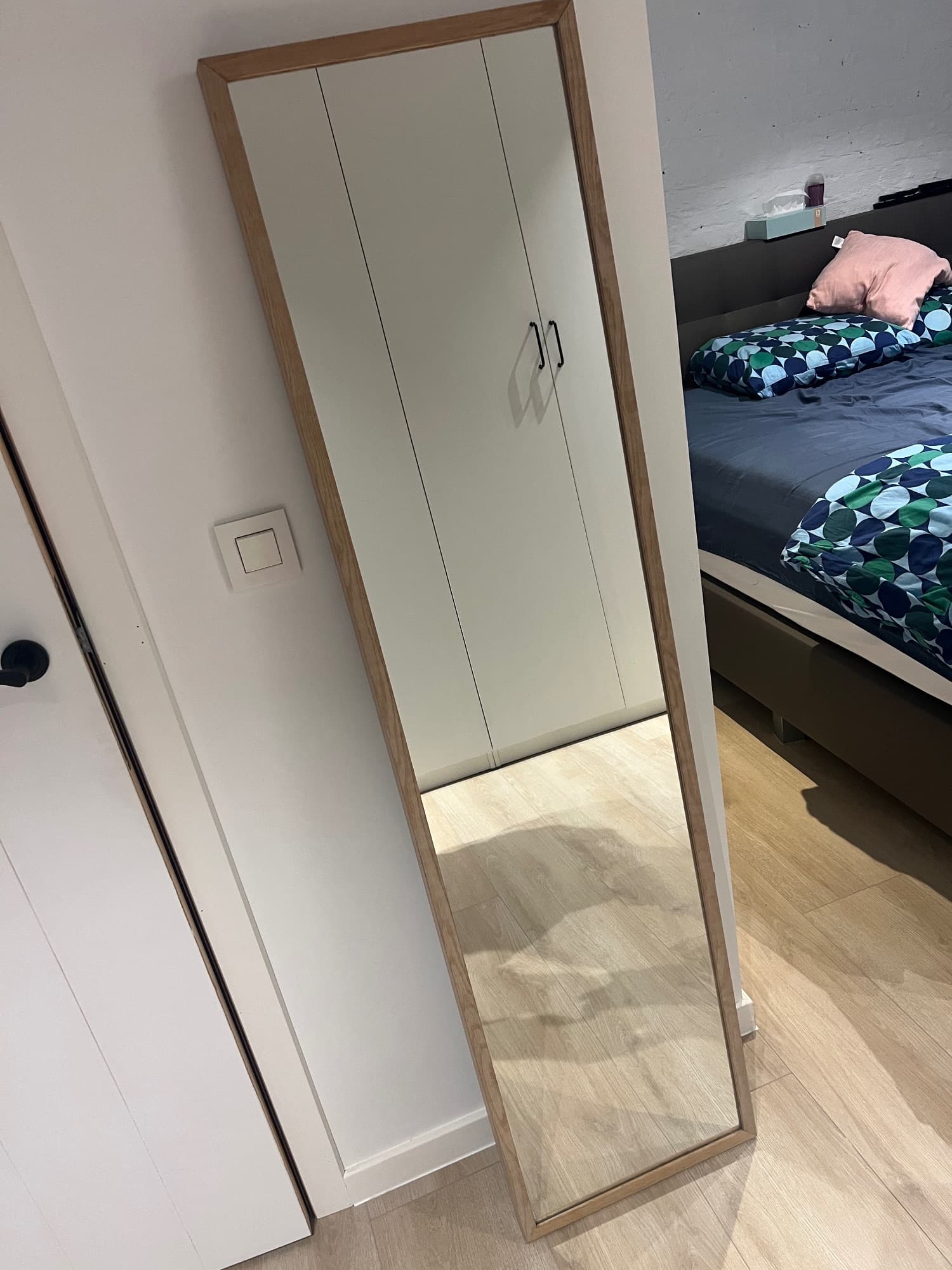NISSEDAL Miroir, effet chêne blanchi, 40x150 cm