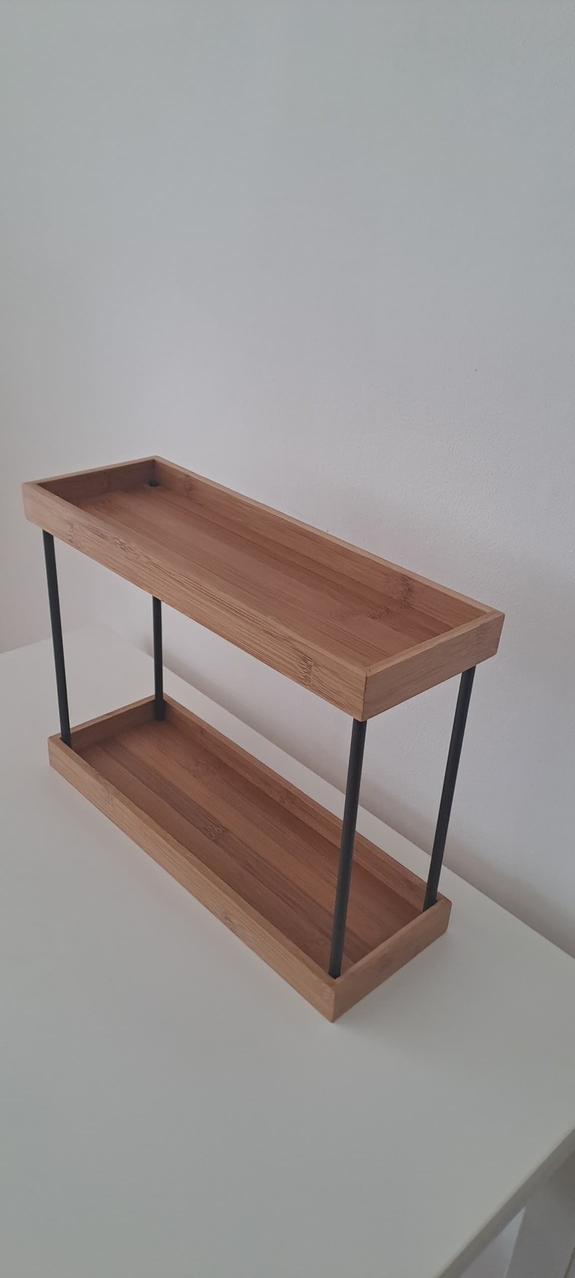 NÅLBLECKA KITCHEN organiseur de plan de travail, métal/bambou, 38x13x28 cm