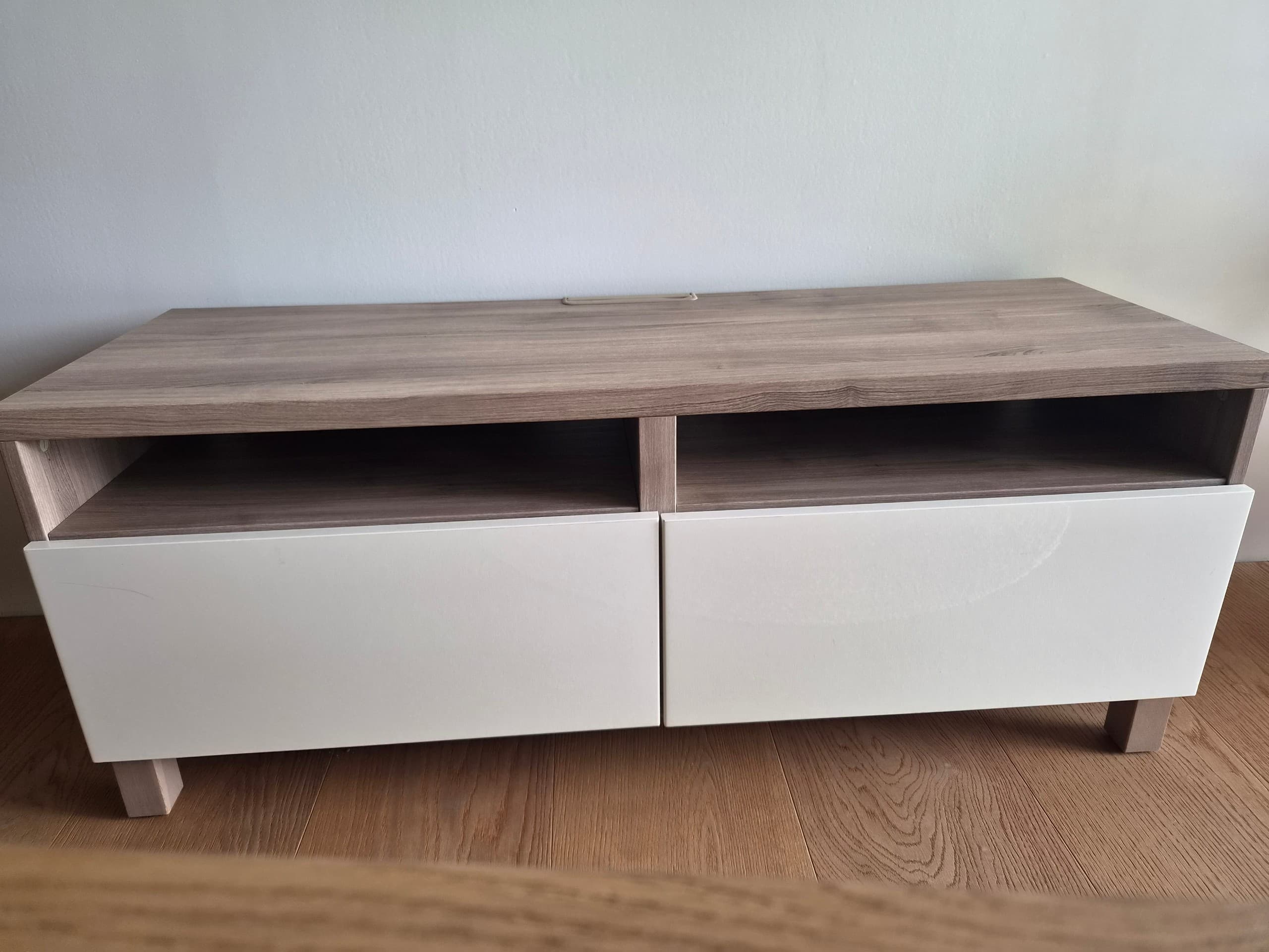 MEUBLES TV tv-meubel met lades, wit gelazuurd eikeneffect/Lappviken/Stubbarp wit gelazuurd eikeneffect, 120x42x48 cm