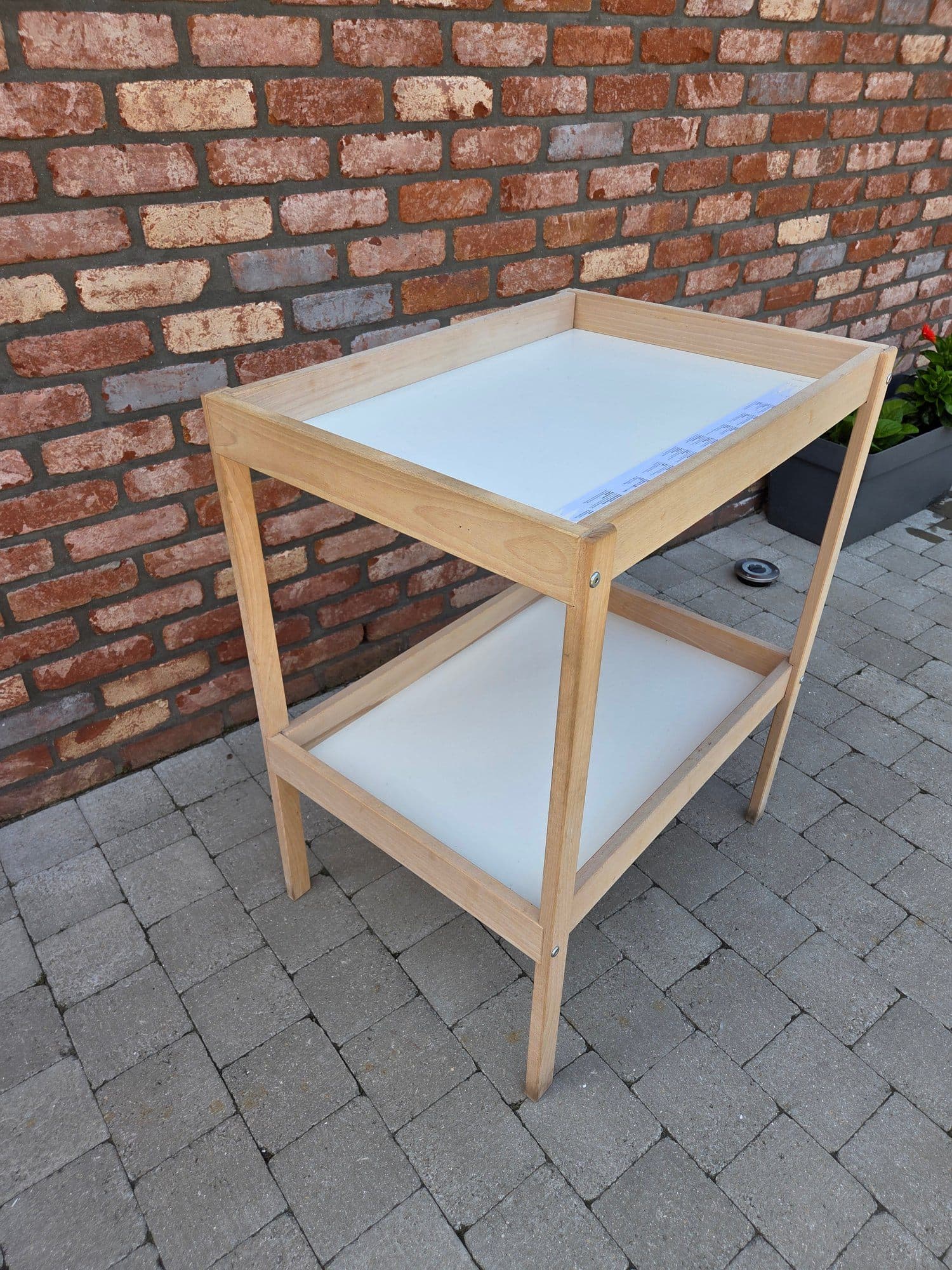 SNIGLAR changing table, beech/white, 53x72x87 cm