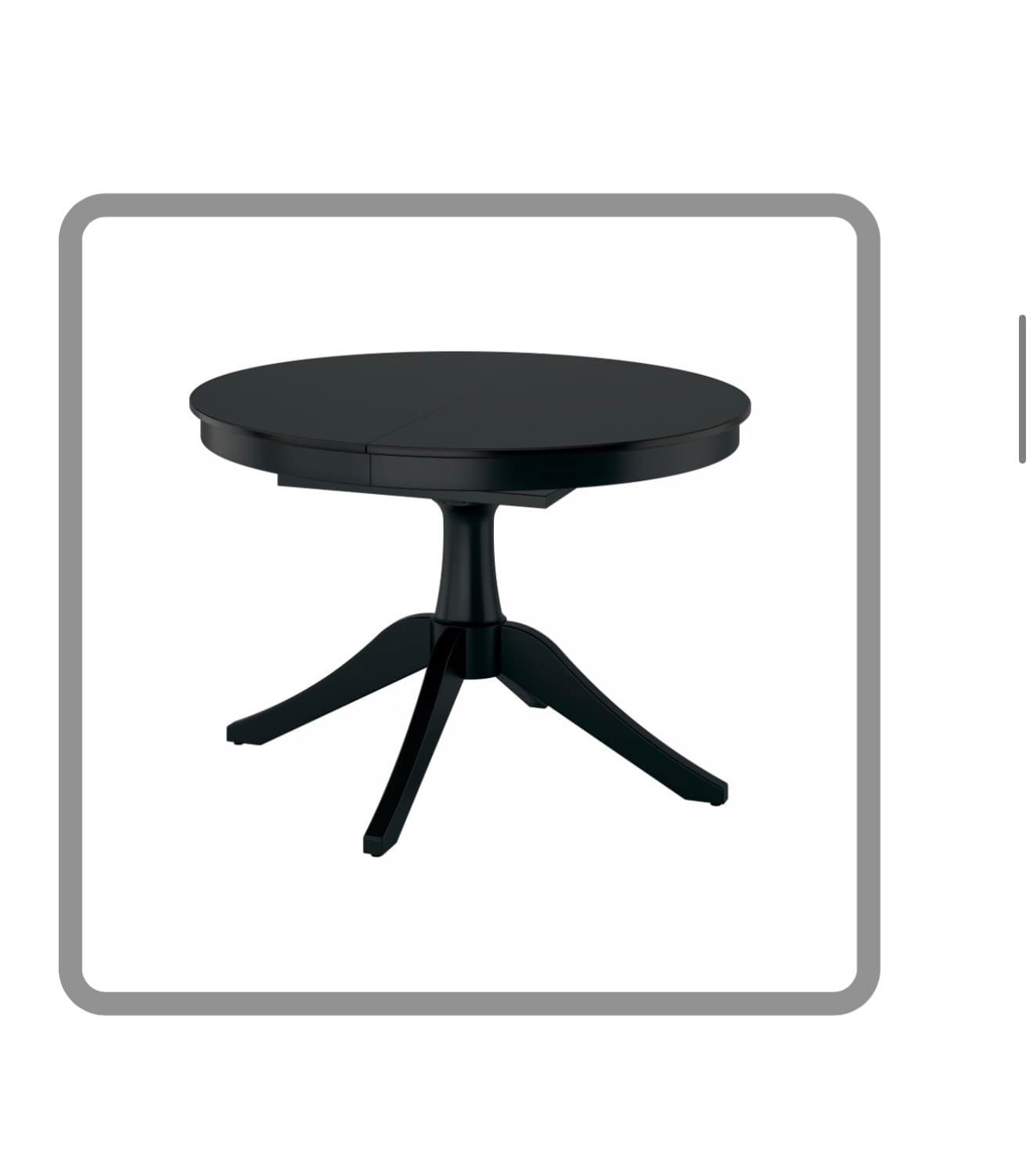 TAFEL MET 4 STOELEN uitschuifbare tafel, zwart, 110/155 cm