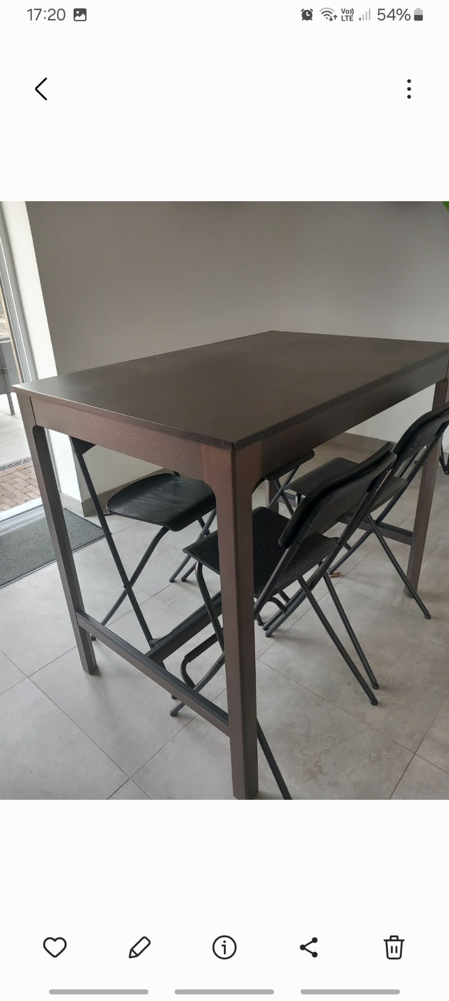 HÄGERNÄS bar table and 4 bar stools, black stained pine