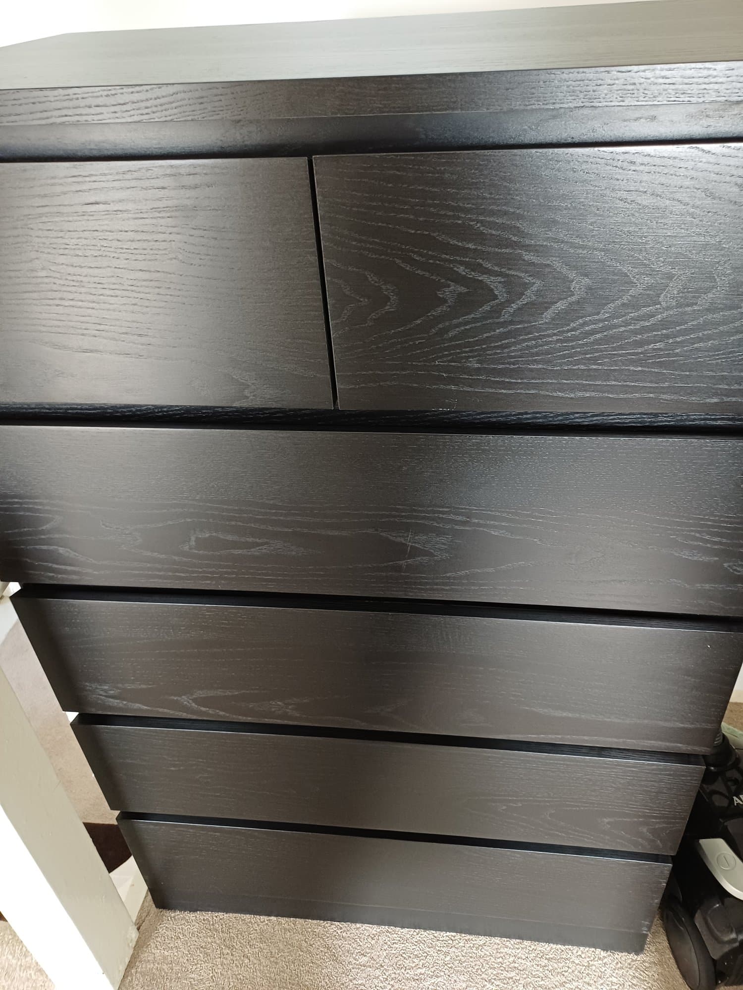 MALM chest of 6 drawers, black-brown
