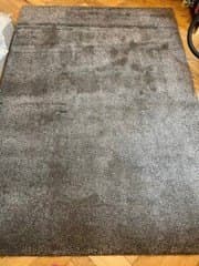 ÅDUM, 170X240 vloerkleed, hoogpolig, donkergrijs