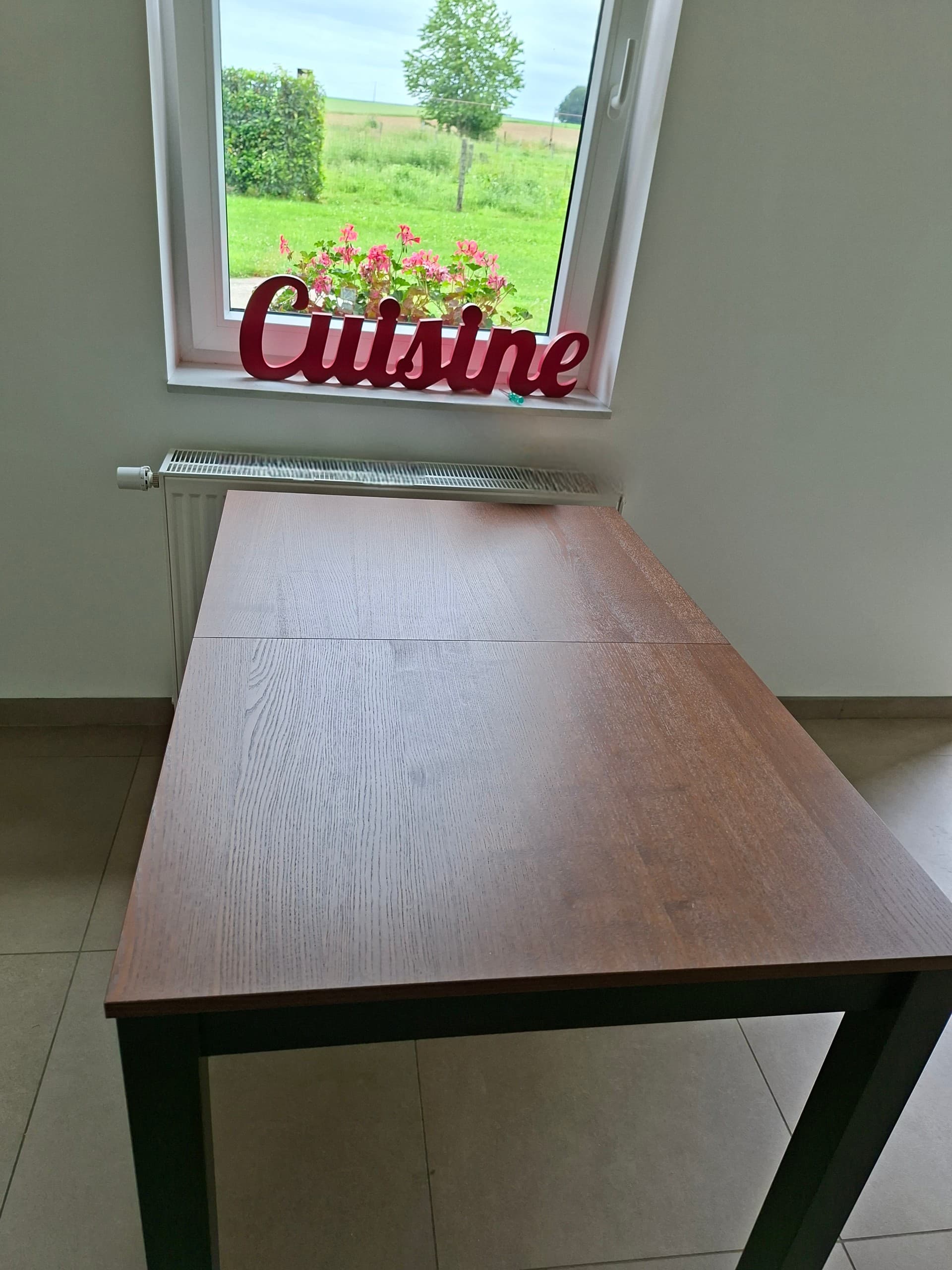 ÅLHULT uitschuifbare tafel, zwart/bruin, 120/170x80 cm
