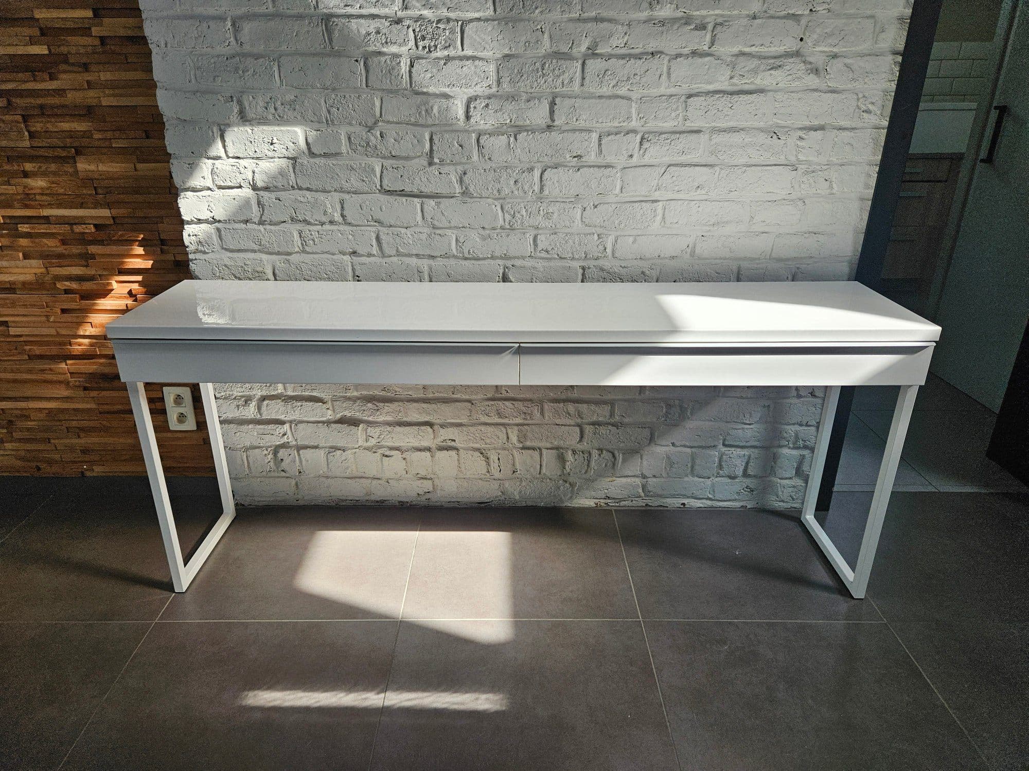 BESTÅ BURS bureau, brillant blanc