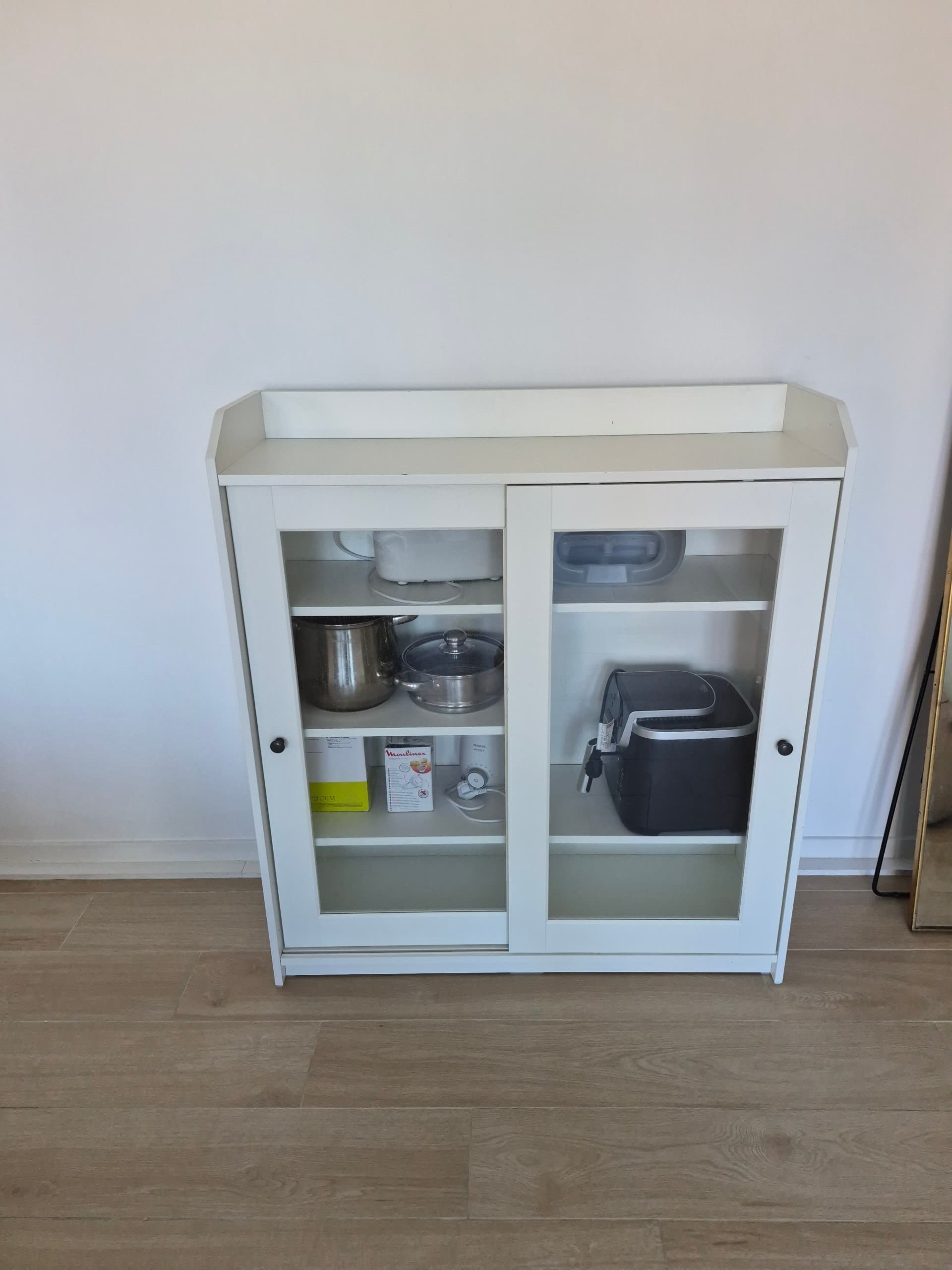 HAUGA vitrinekast, wit, 105x116 cm