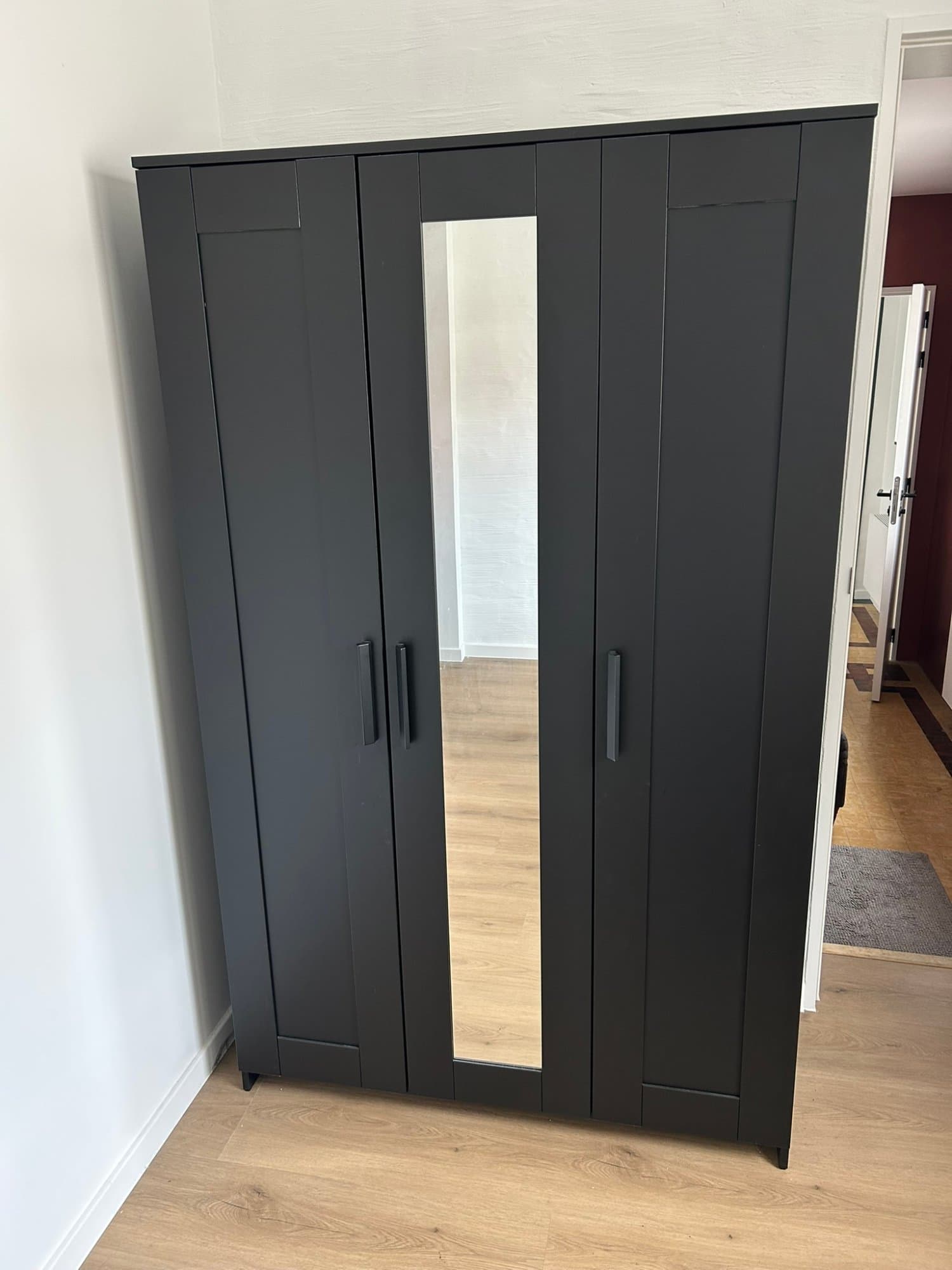 BRIMNES KAST armoire 3 portes, noir