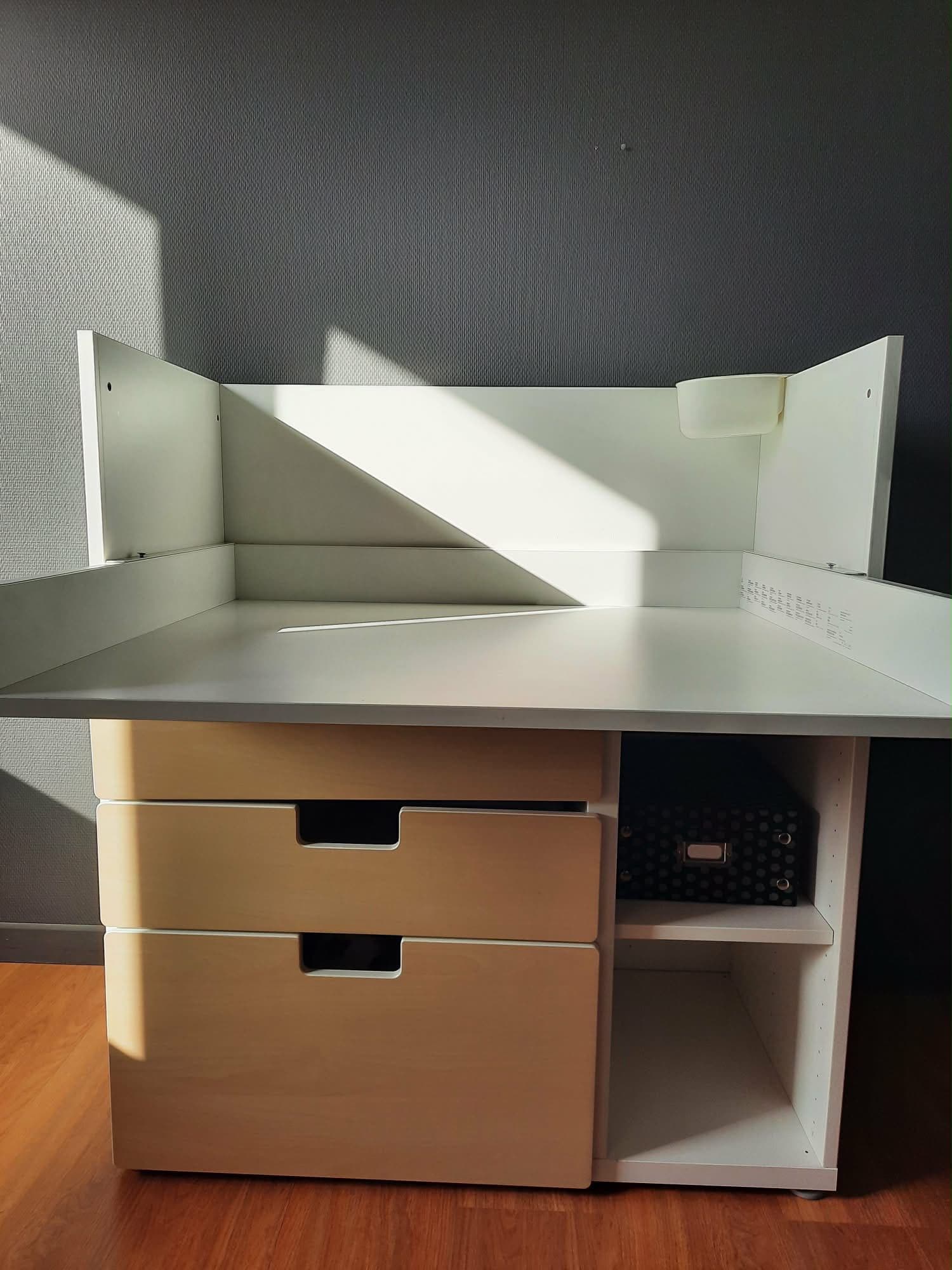 SMÅSTAD table à langer, blanc blanc/avec bibliothèque, 150x79x123 cm