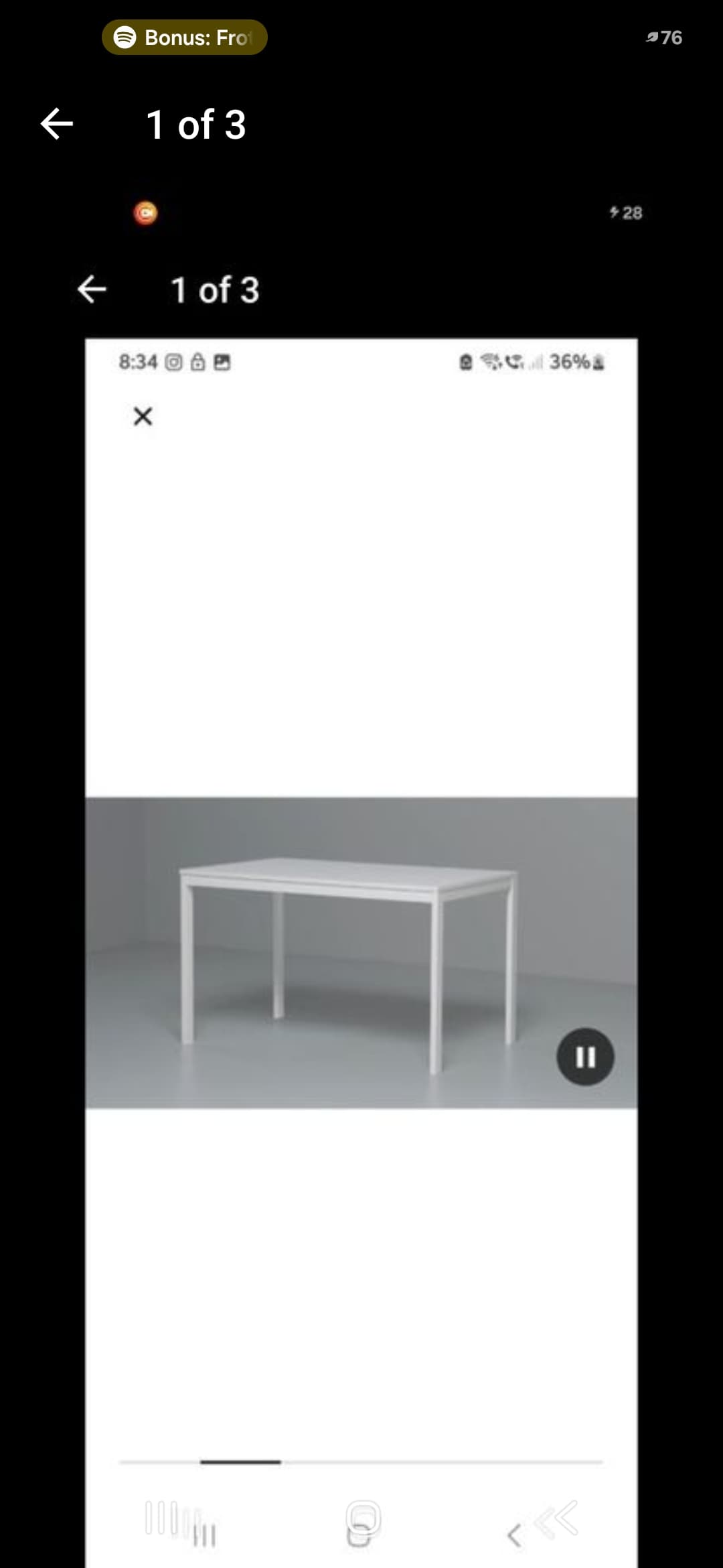 VIHALS extendable table, white, 120/180x74 cm