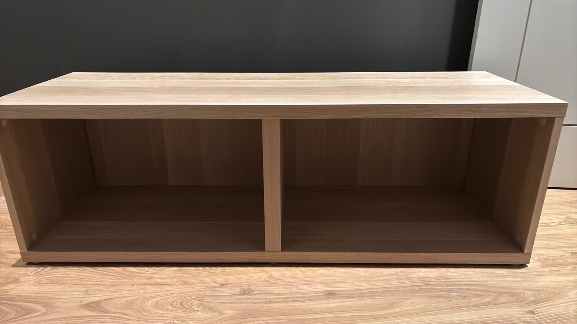 BESTÅ frame, grey stained walnut effect