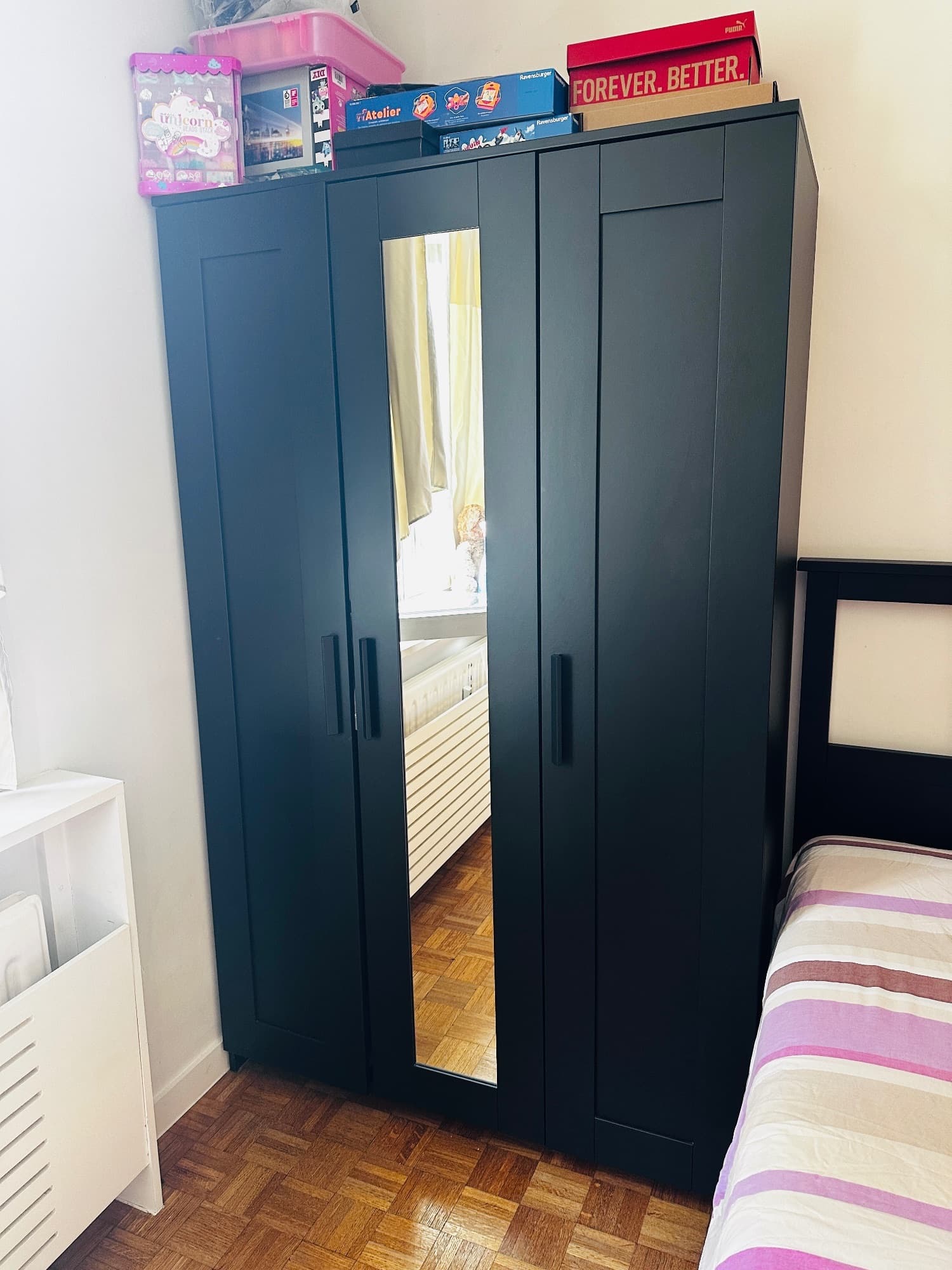 BRIMNES armoire 3 portes, noir