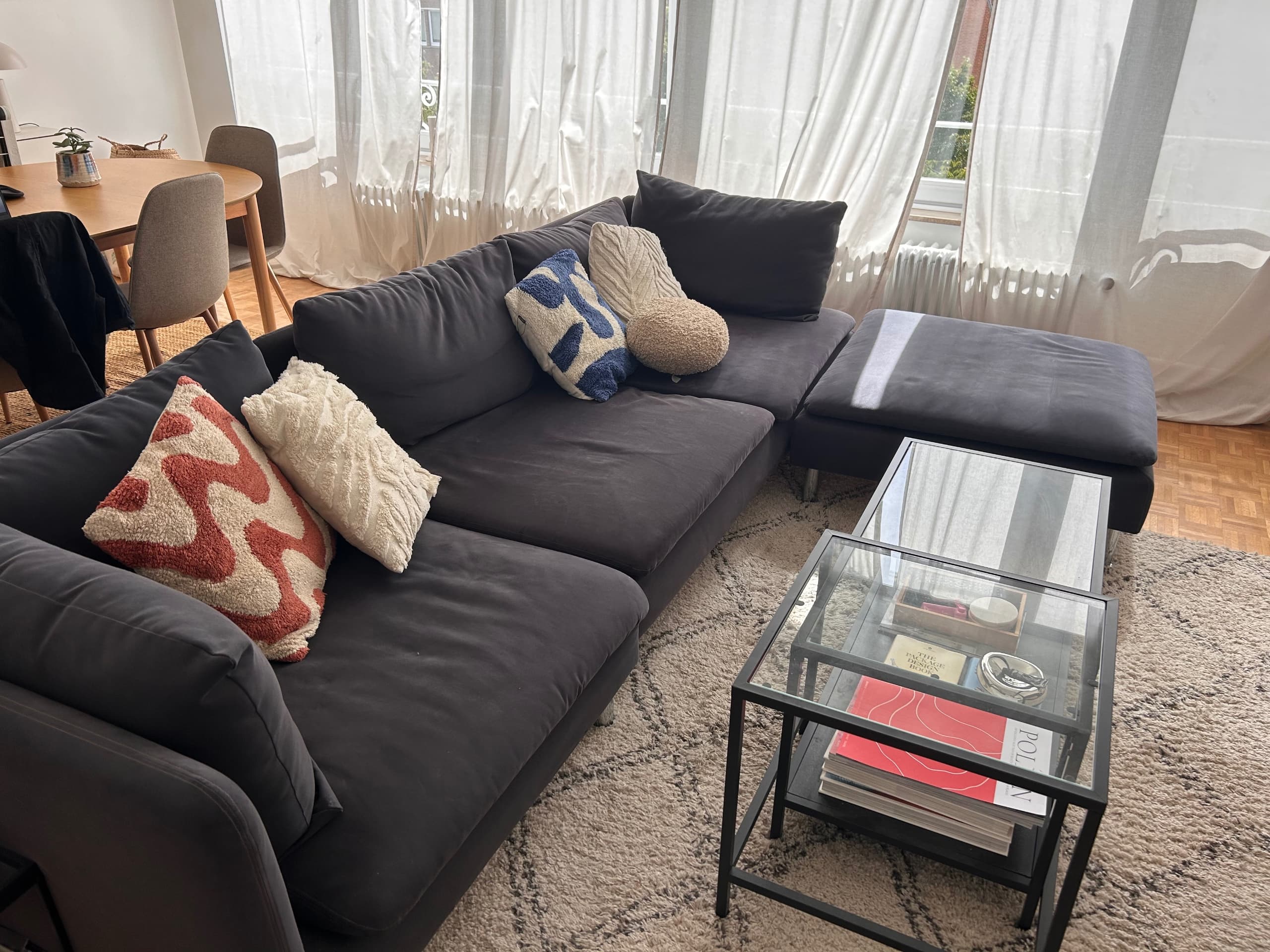 SÖDERHAMN corner sofa, 6-seat, Johanneshov dark grey