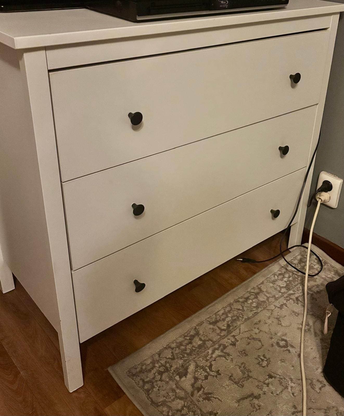 HEMNES commode 3 tiroirs, teinté blanc