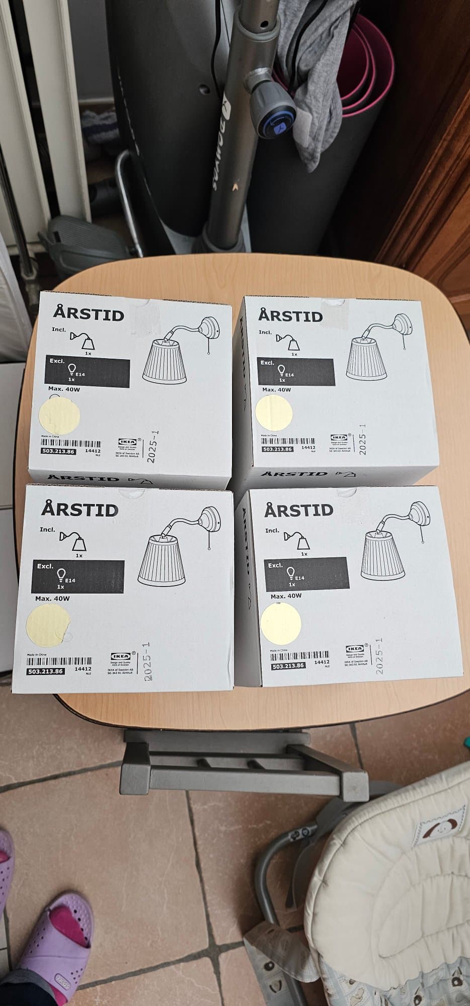 ÅRSTID - LOT DE 4 wall lamp, brass/white