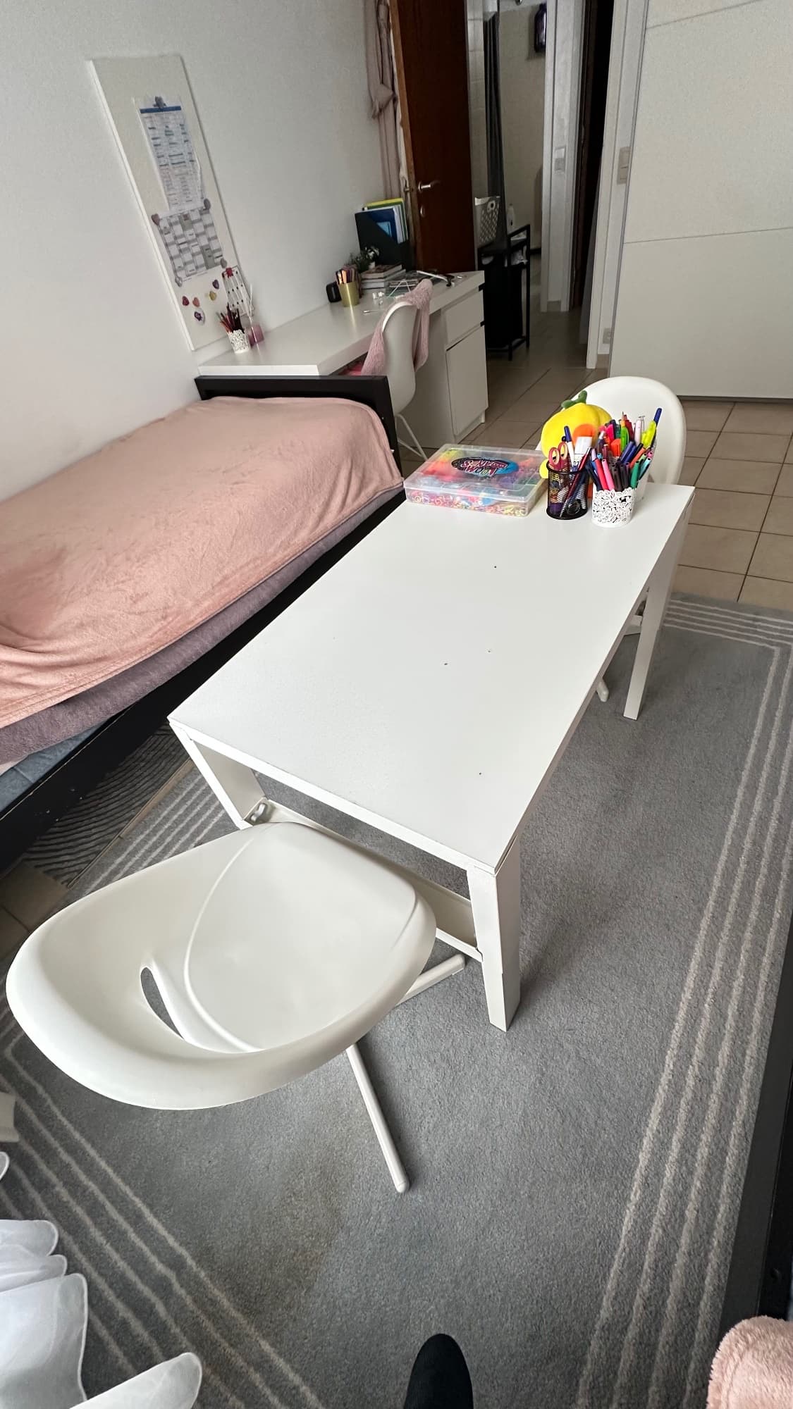 LOBERGET / SIBBEN kinderbureaustoel, wit