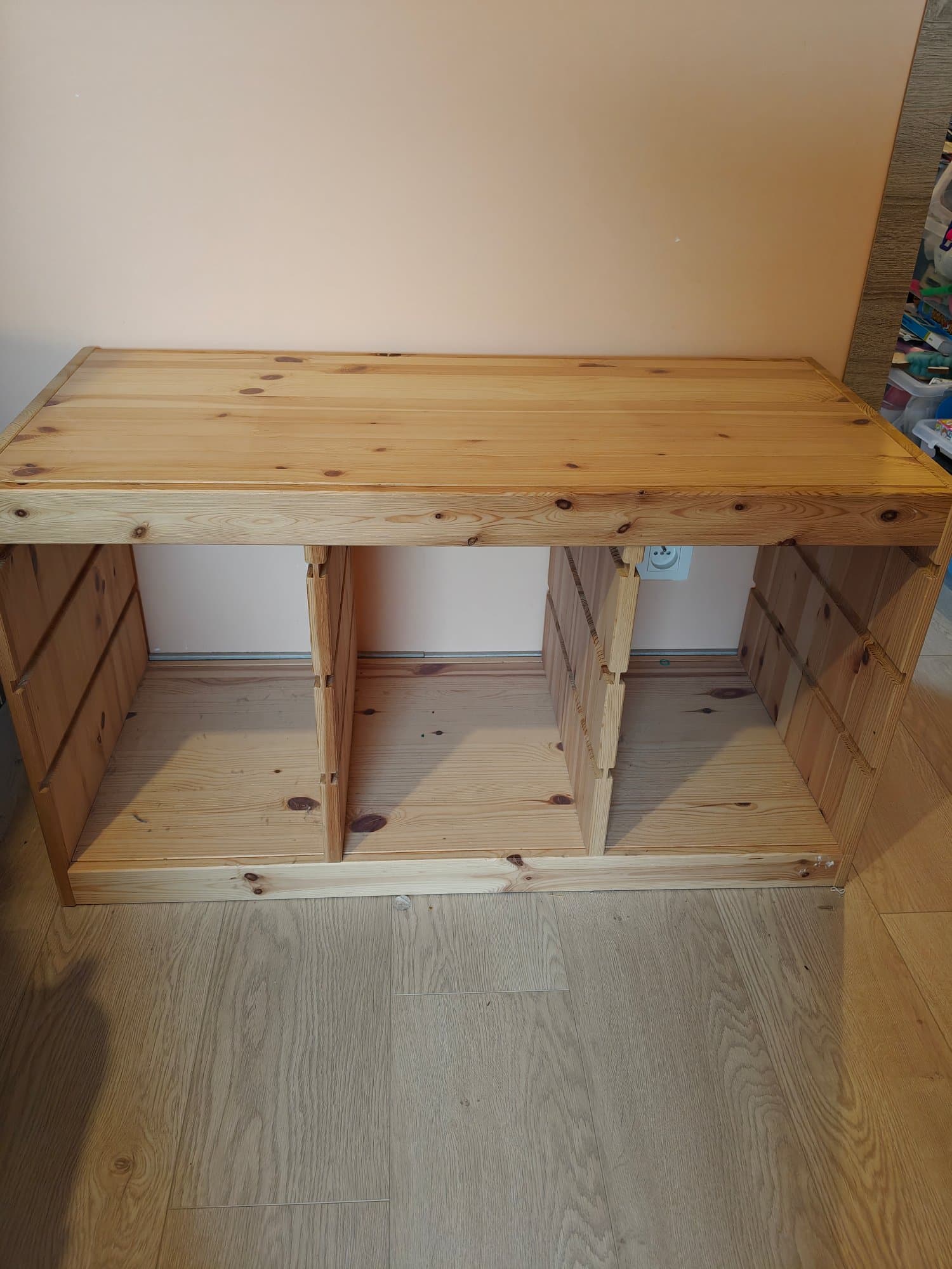 TROFAST frame, light white stained pine