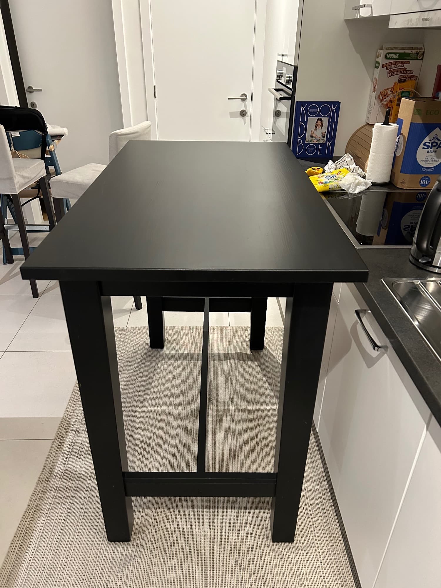 STORNÄS bar table, brown-black