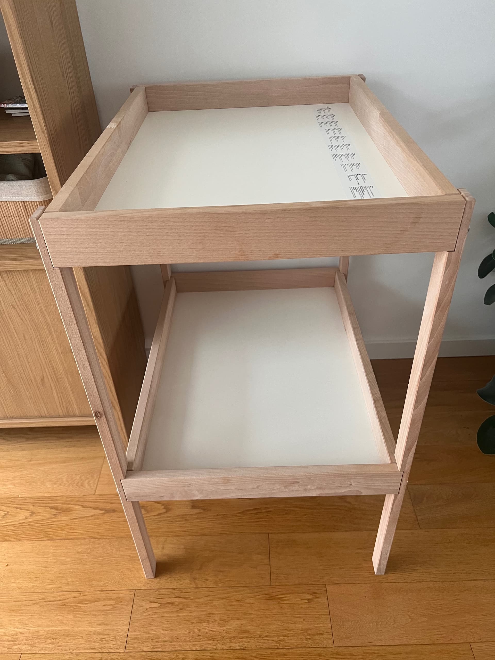 SNIGLAR COMMODE changing table, beech/white, 53x72x87 cm