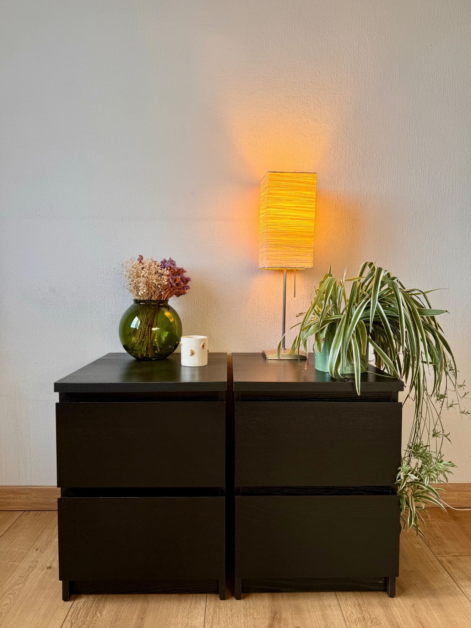 MALM BEDSIDE TABLES ladekast 2 lades, grijs