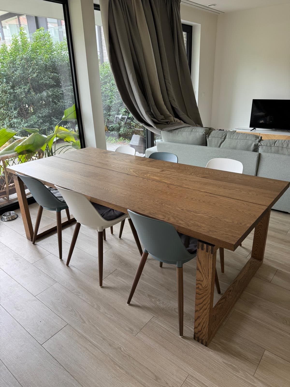MÖRBYLÅNGA 220CM table, plaqué chêne teinté brun, 220x100 cm