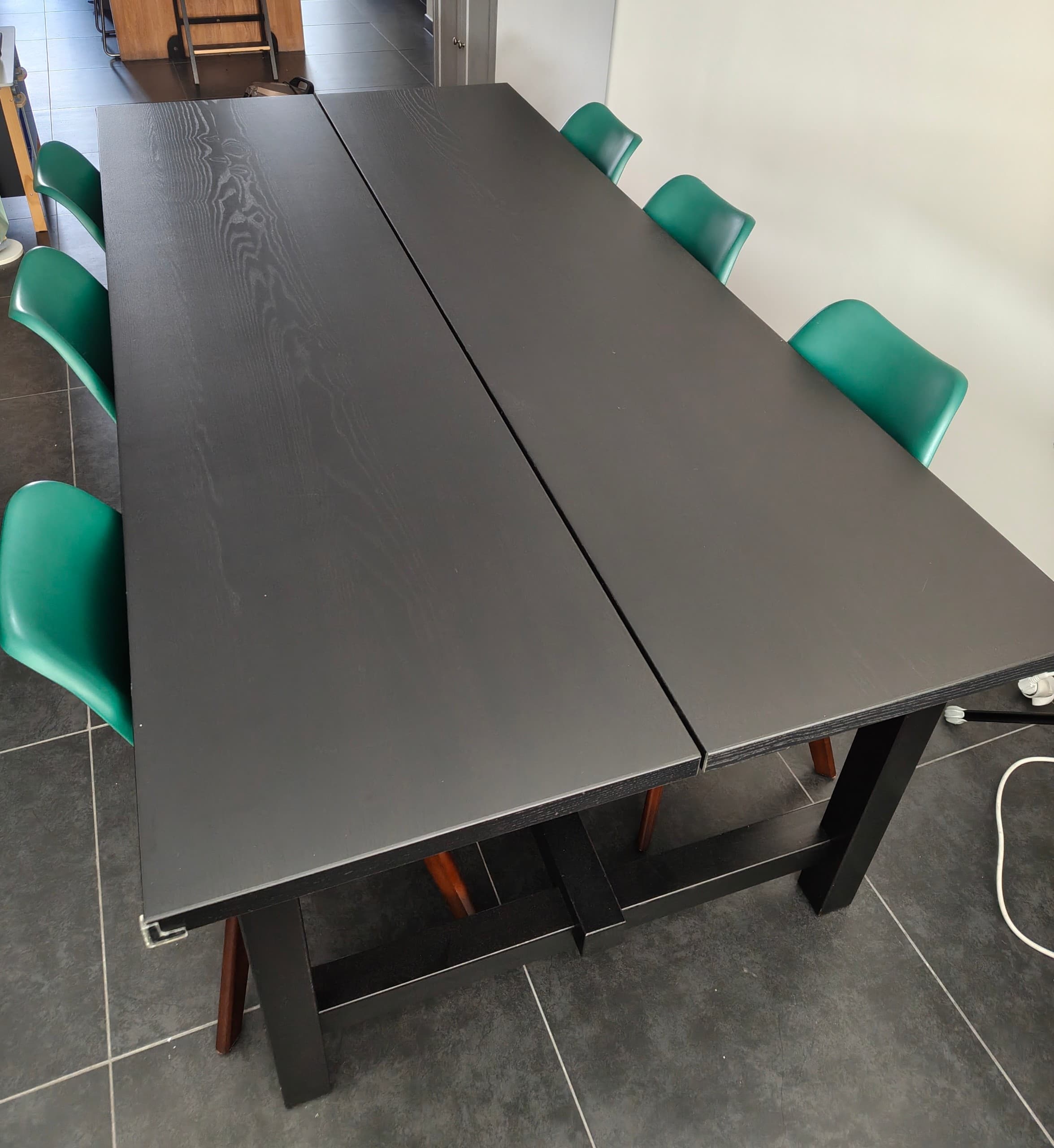 NORDVIKEN Table extensible, noir, 210/289x105 cm