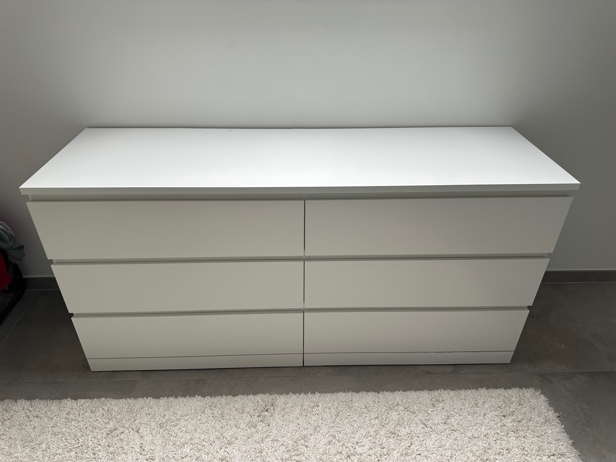 MALM commode 6 tiroirs, blanc