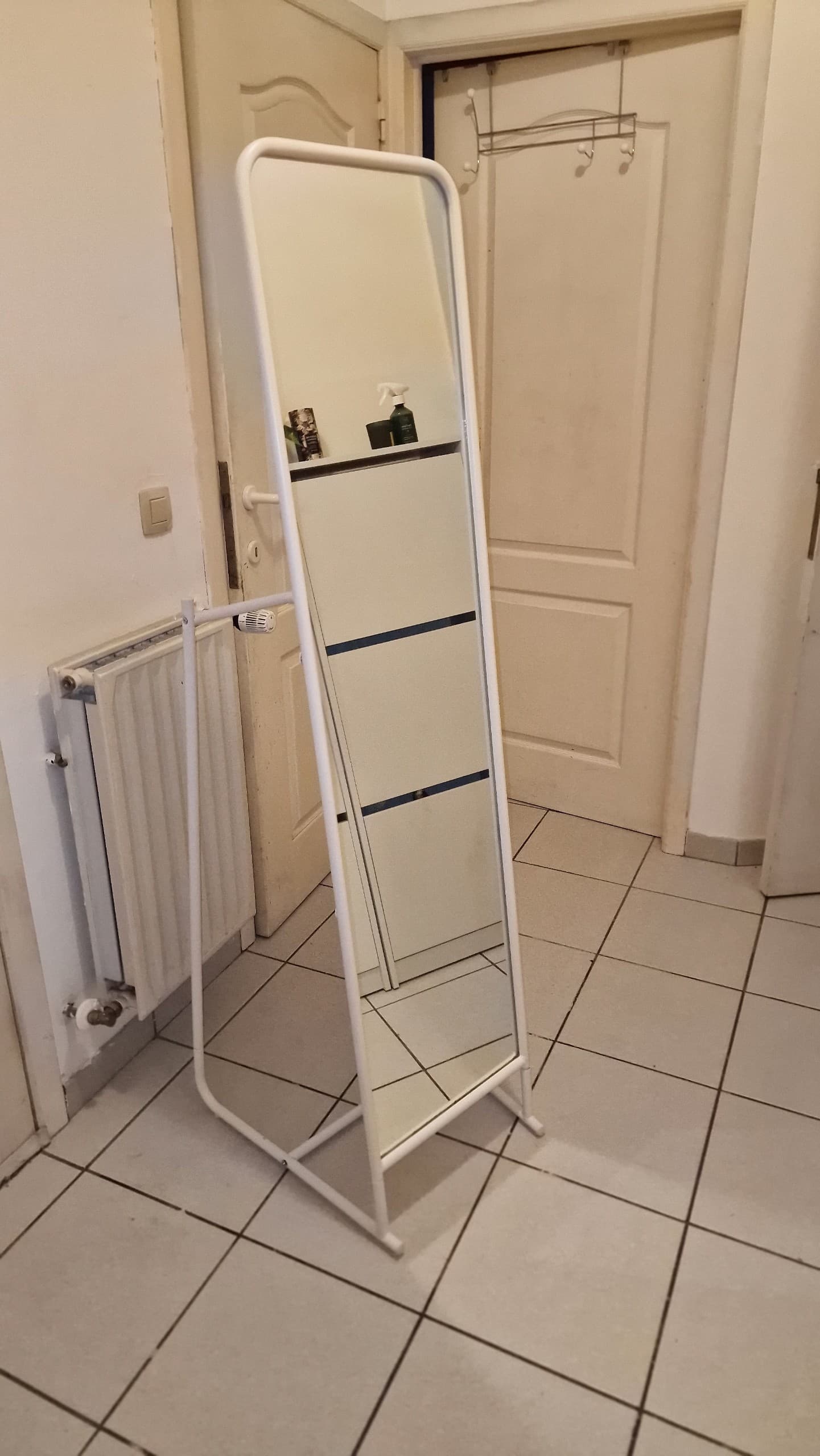 KNAPPER Miroir sur pied, blanc, 48x160 cm