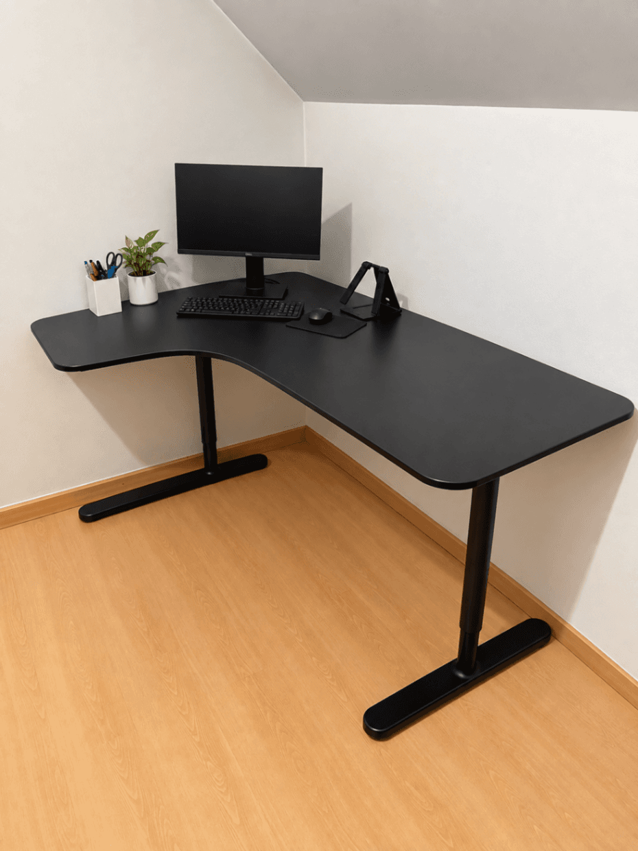 BEKANT corner desk left sit/stand