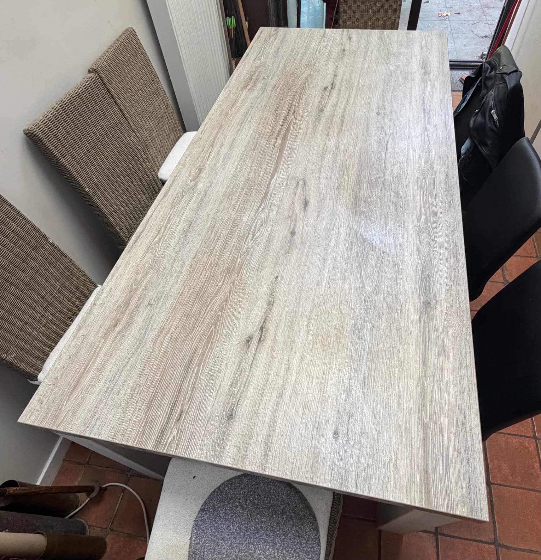 Tables top panel, concrete effect/light grey
