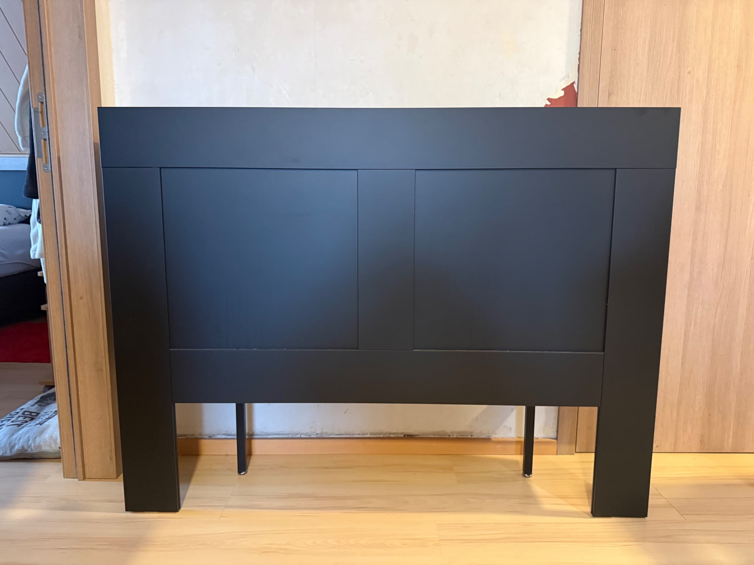 BRIMNES hoofdeinde met bergruimte, grijs, 160 cm