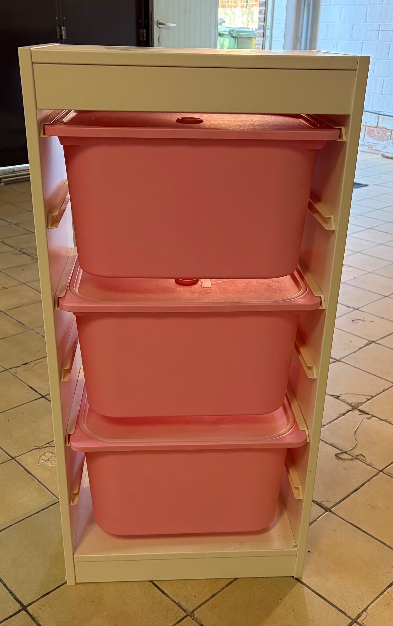 TROFAST combinaison structure + bacs, blanc/mauve, 46x30x94 cm