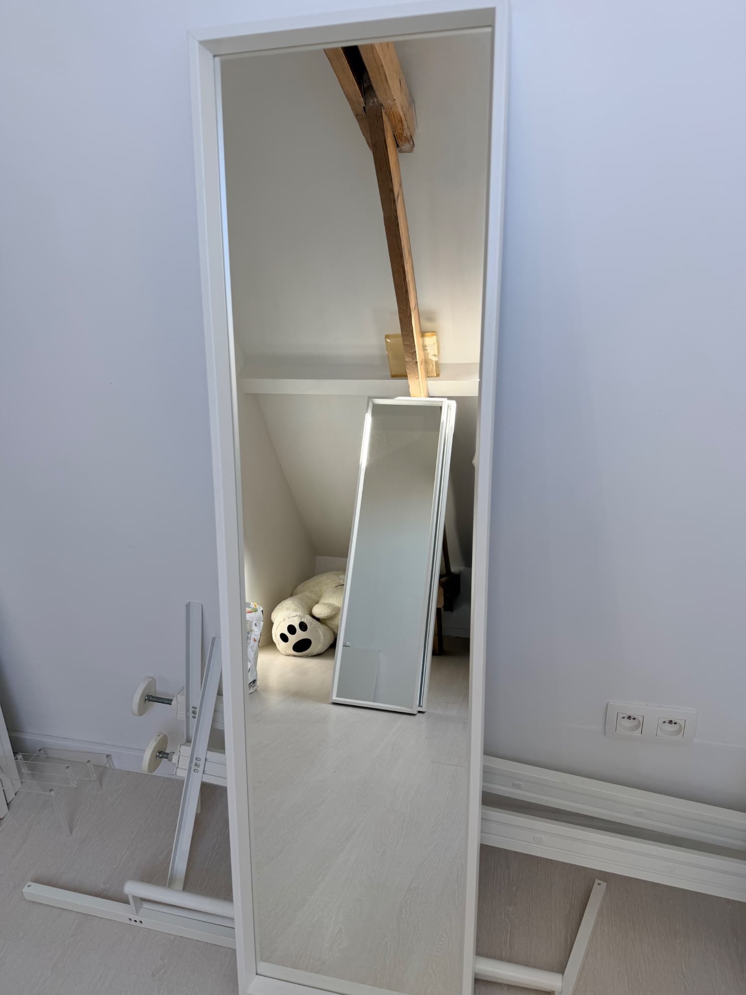 NISSEDAL spiegelcombinatie, wit, 130x150 cm