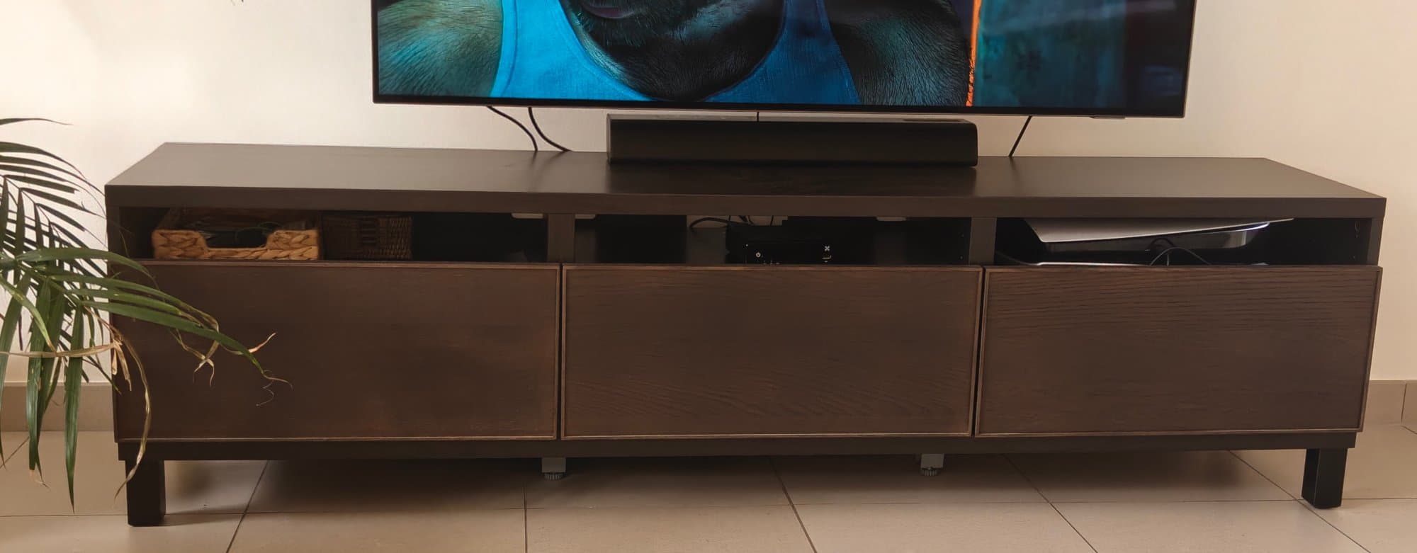 BESTÅ banc TV avec tiroirs