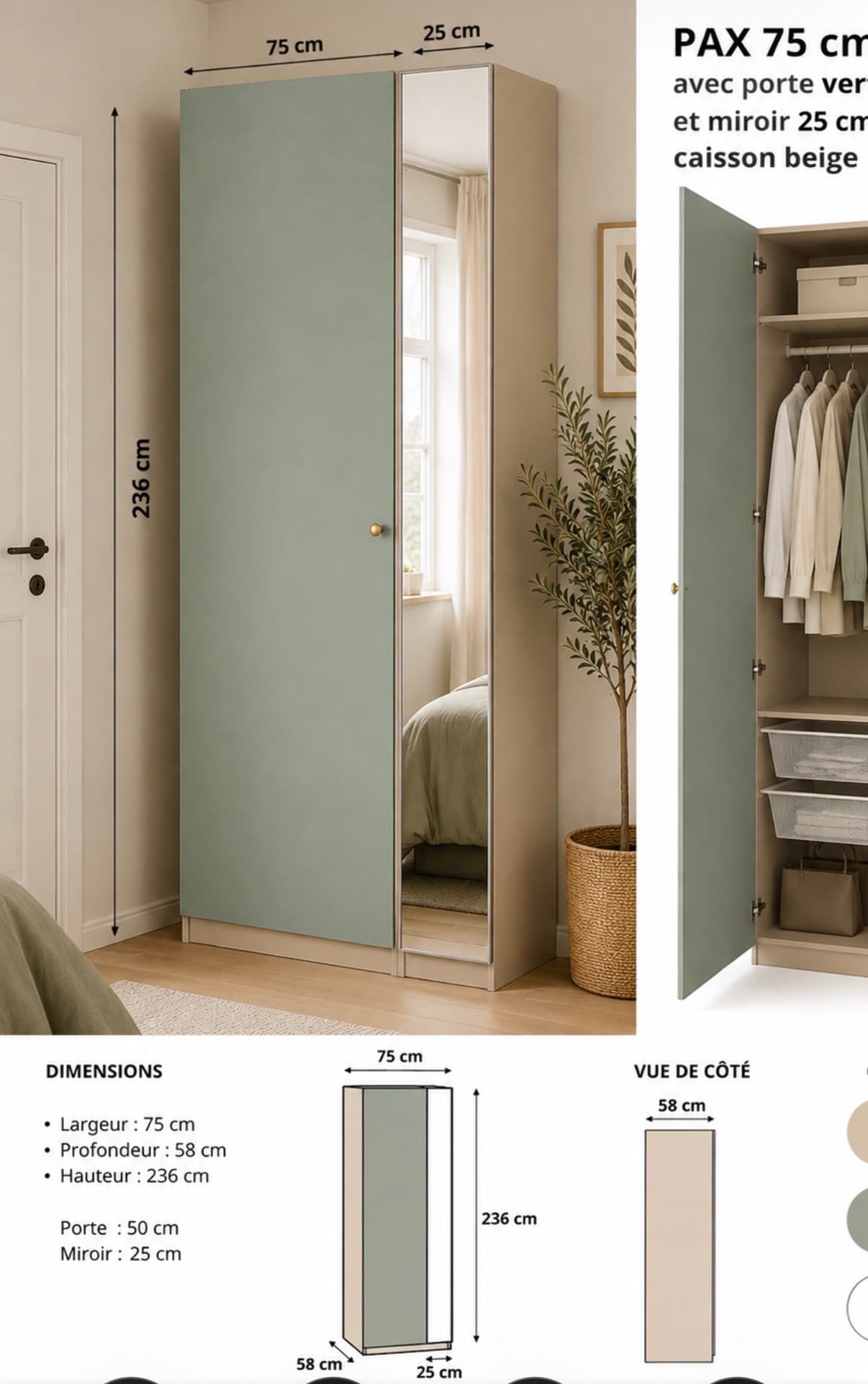 PAX  PORTE + MIROIR