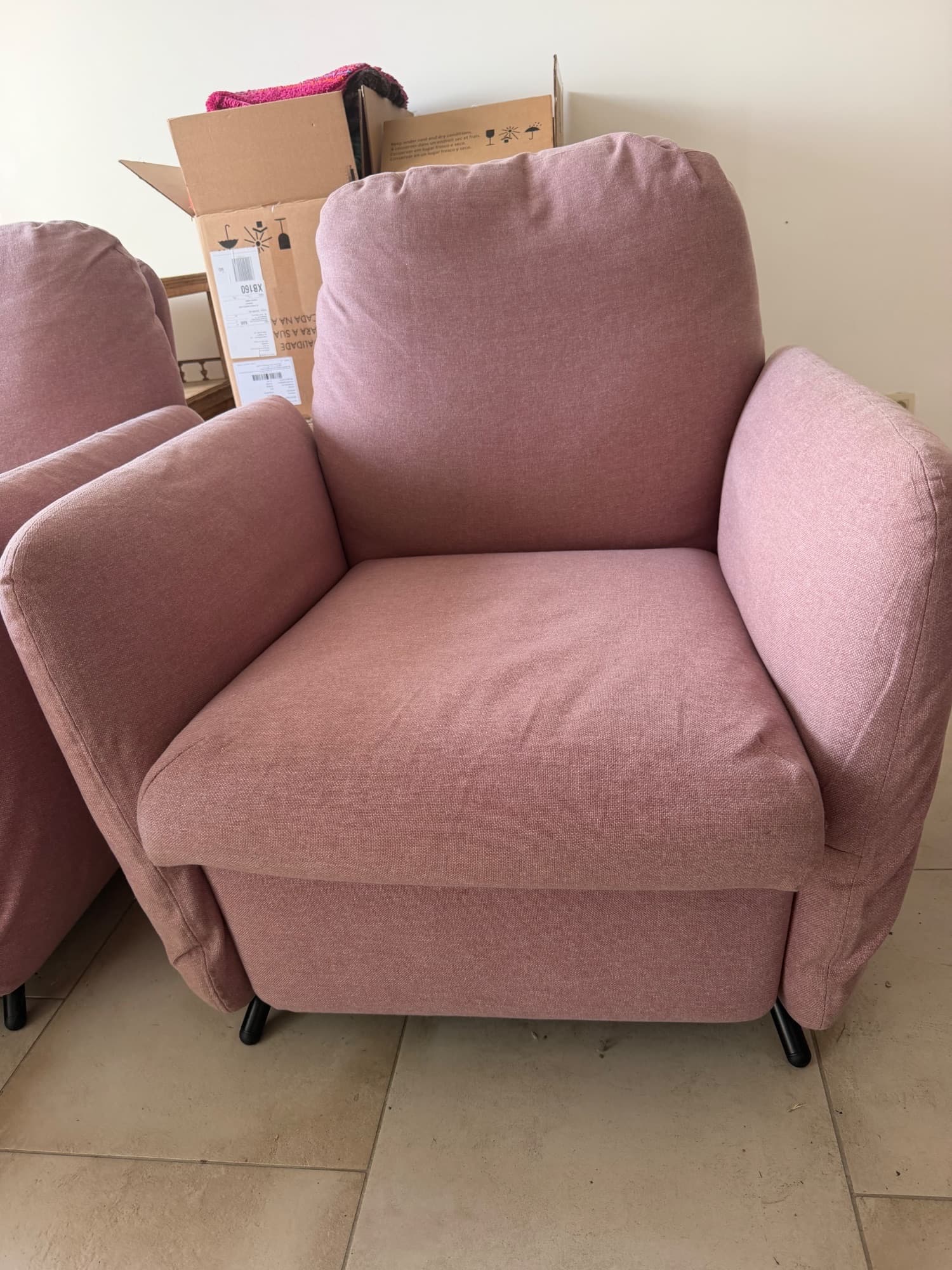 EKOLSUND recliner, Gunnared light brown-pink