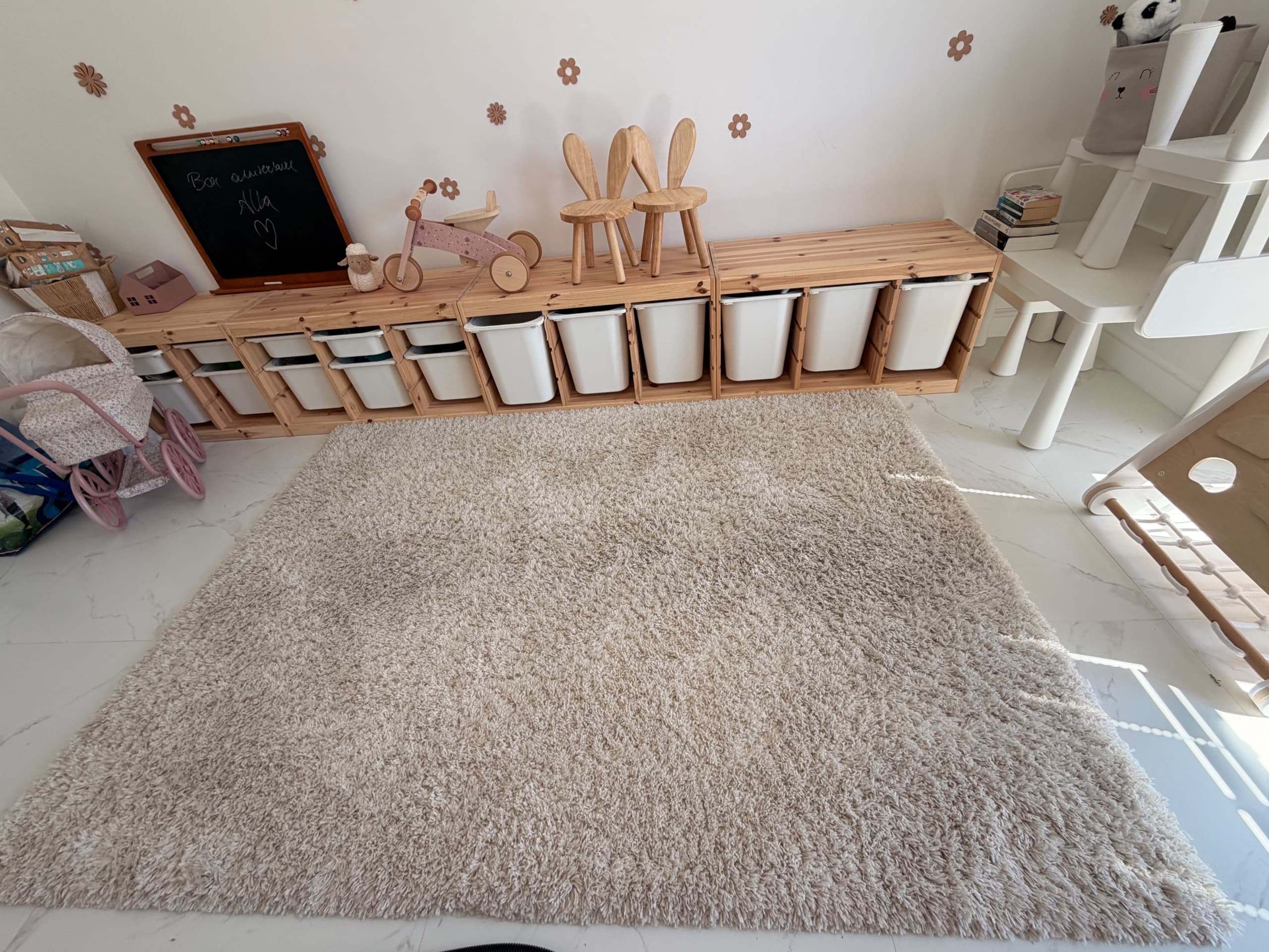 VOLLERSLEV tapis, poils hauts, blanc, 160x230 cm