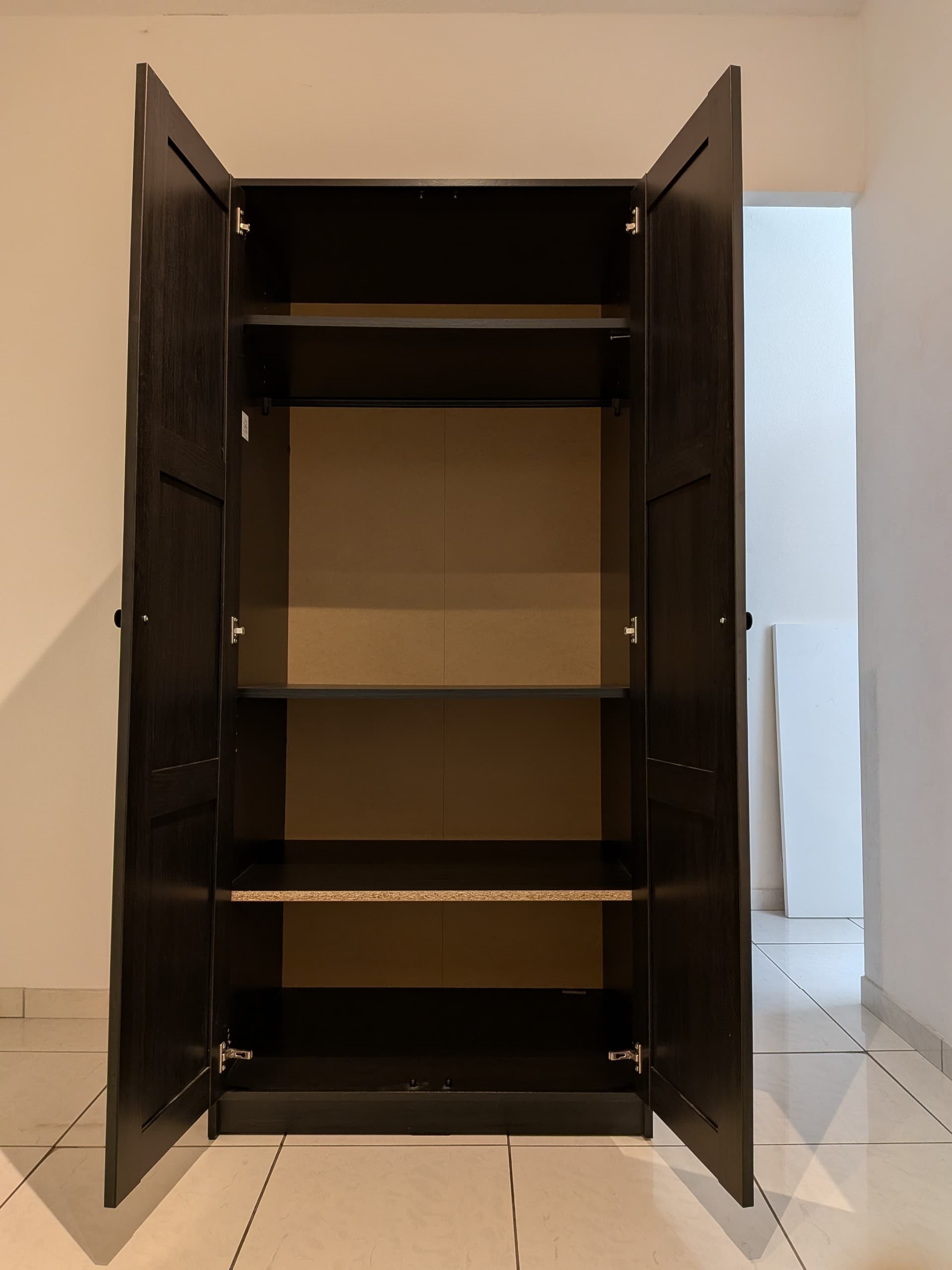RAKKESTAD Armoire 2 portes, brun noir, 79x176 cm