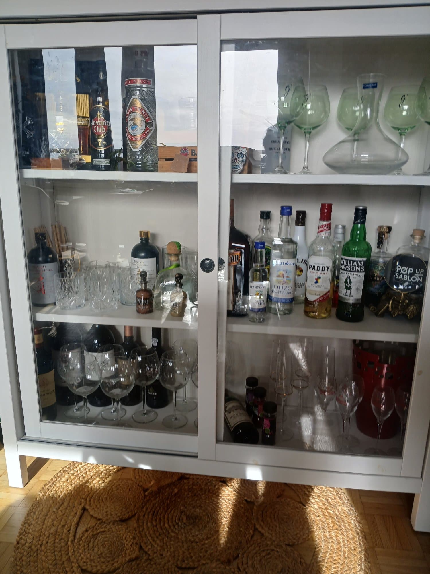 HEMNES vitrine, teinté blanc