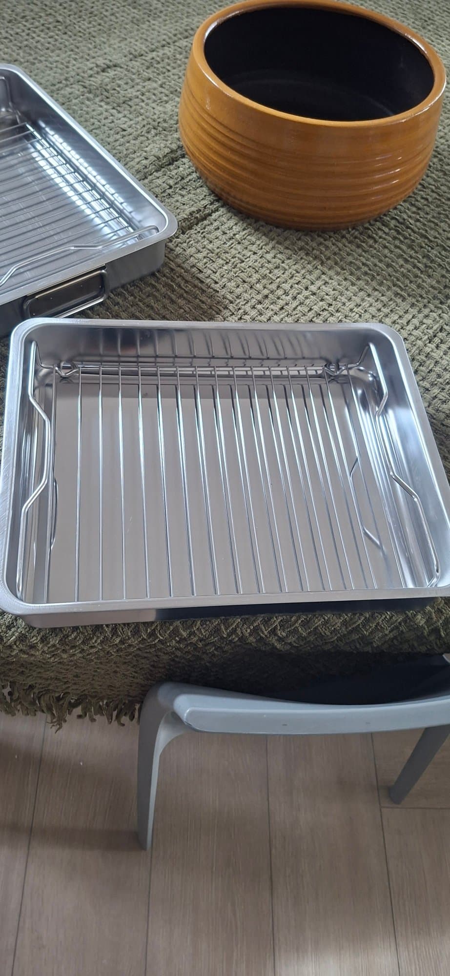 KONCIS Plat à four avec grille, acier inoxydable
