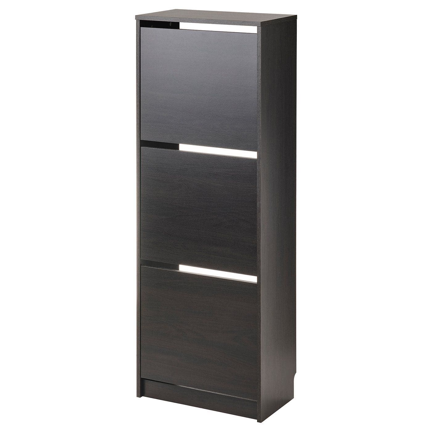 BISSA armoire à chaussures 3 casiers, brun noir, 49x28x135 cm