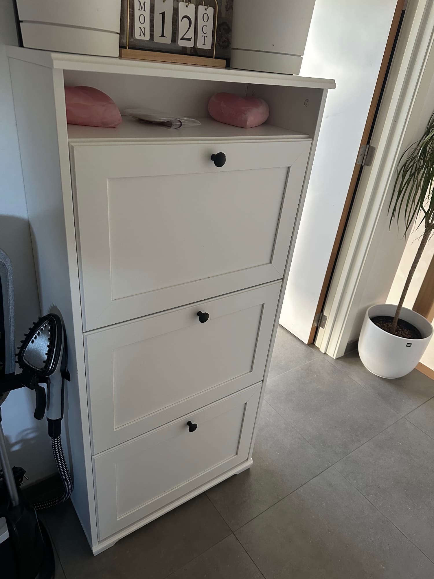 BRUSALI schoenenkast 3 vakken, wit, 61x30x130 cm