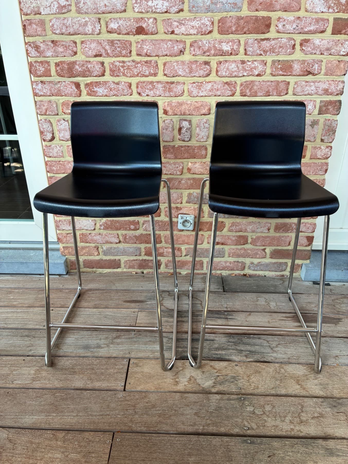 CHAISES HAUTES GLENN bar stool, counter height white/chrome-plated, 66 cm